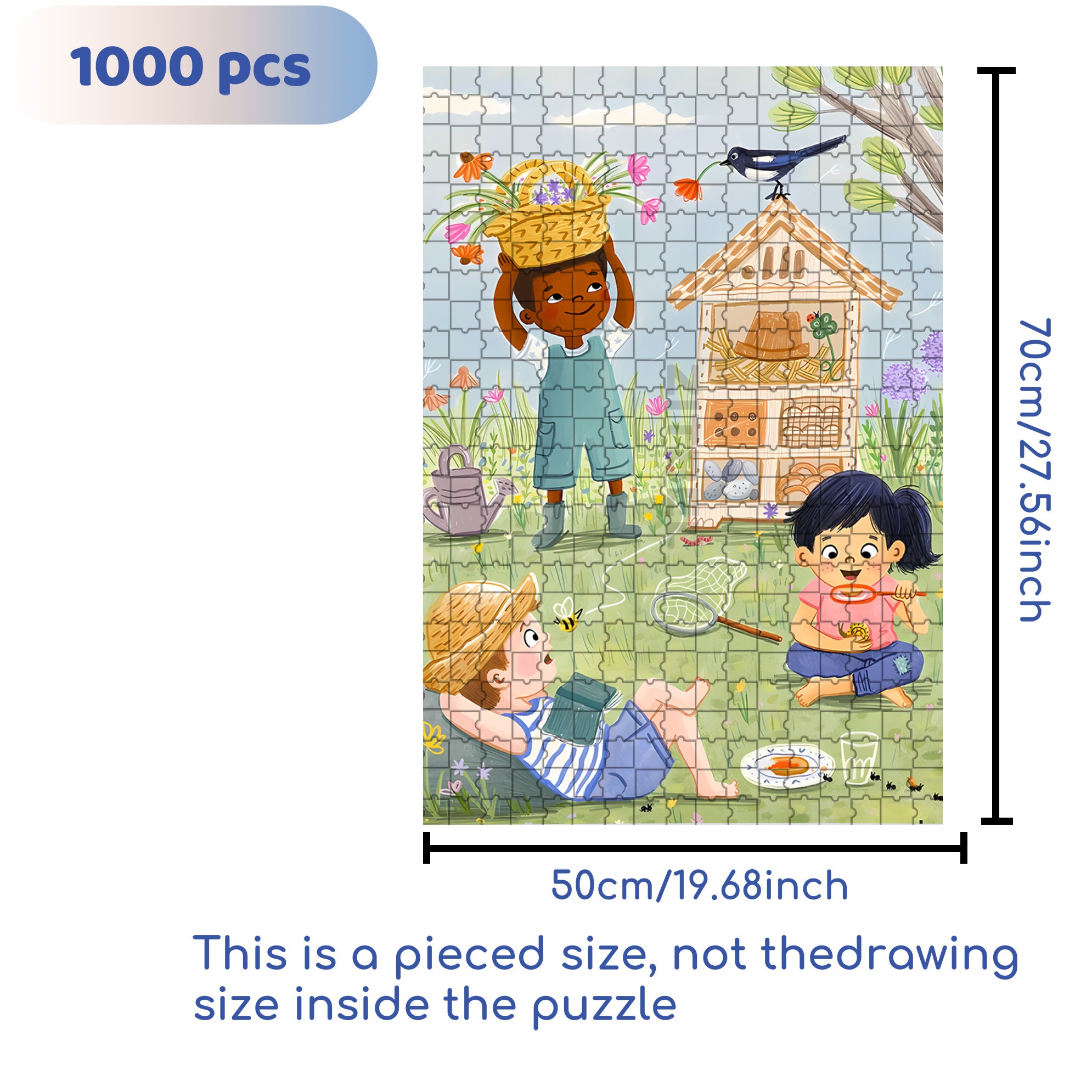 In The Graden 500pcs/1000pcs Jigsaw Puzzle, Scratch-Resistant, Interactive Family Game & Brain-Boosting DIY Decor, Perfect for Halloween, Christmas & New Year Gifts, Family Puzzle Game