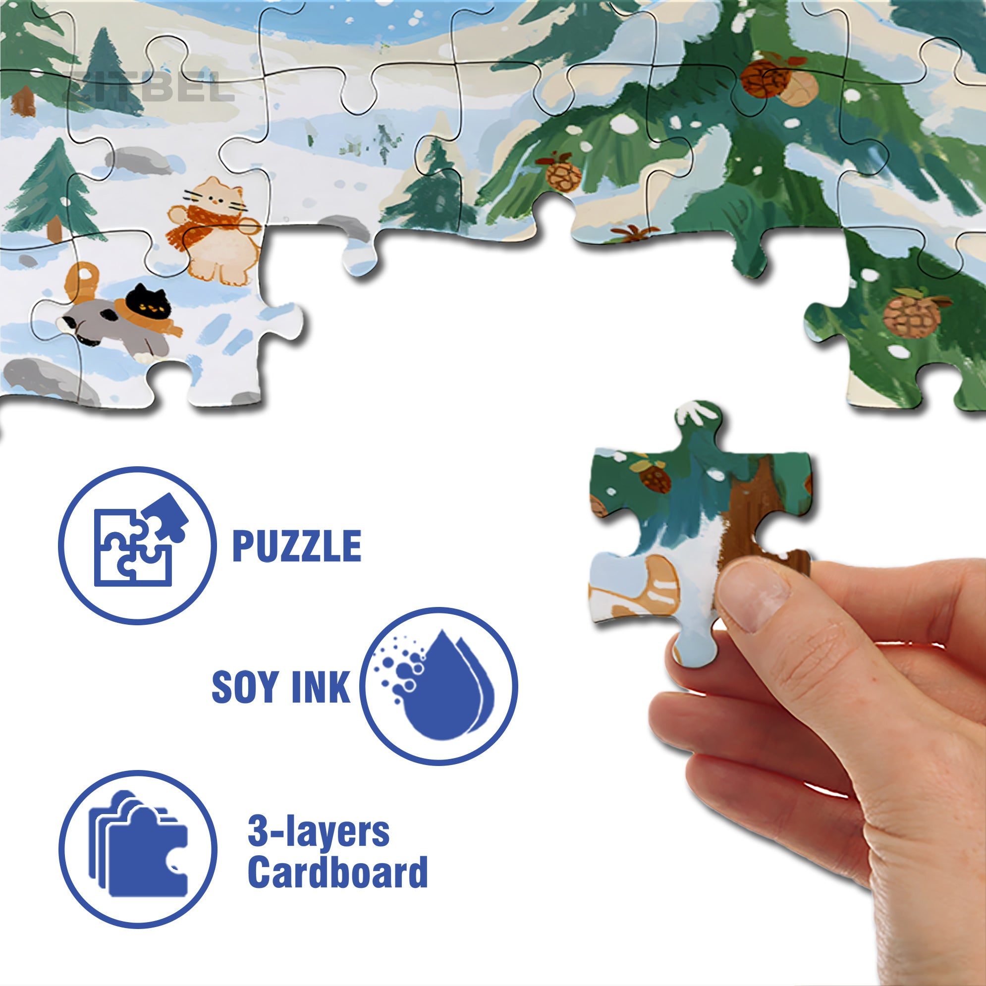 Joyful Snowland 500pcs/1000pcs Jigsaw Puzzle, Scratch-Resistant, Interactive Family Game & Brain-Boosting DIY Decor, Perfect for Halloween, Christmas & New Year Gifts, Family Puzzle Game