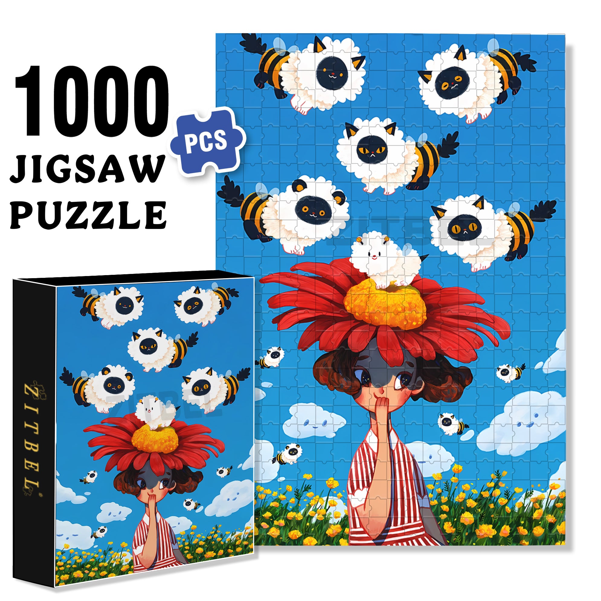 Judy's Fantasy 500pcs/1000pcs Jigsaw Puzzle, Scratch-Resistant, Interactive Family Game & Brain-Boosting DIY Decor, Perfect for Halloween, Christmas & New Year Gifts, Family Puzzle Game