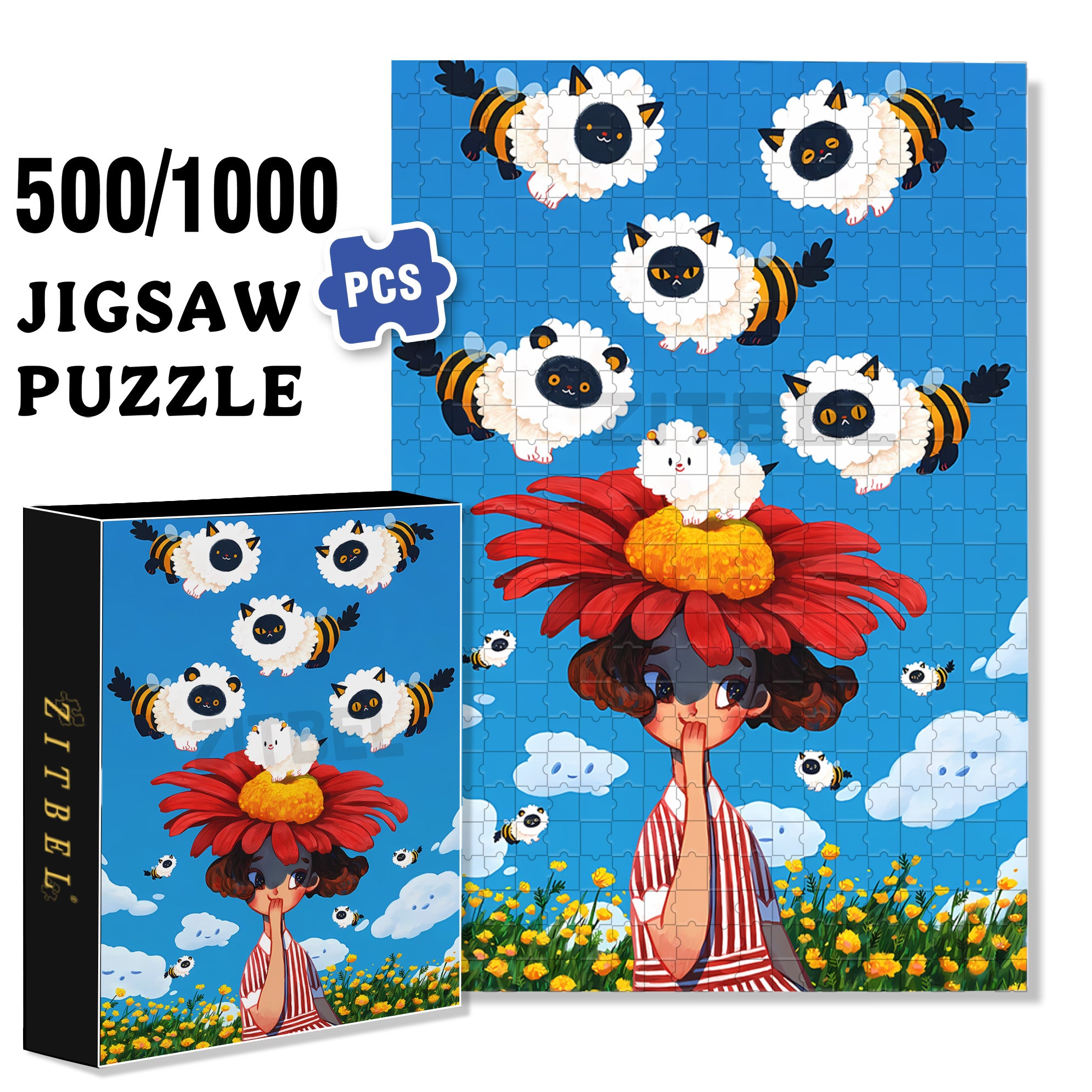 Judy's Fantasy 500pcs/1000pcs Jigsaw Puzzle, Scratch-Resistant, Interactive Family Game & Brain-Boosting DIY Decor, Perfect for Halloween, Christmas & New Year Gifts, Family Puzzle Game