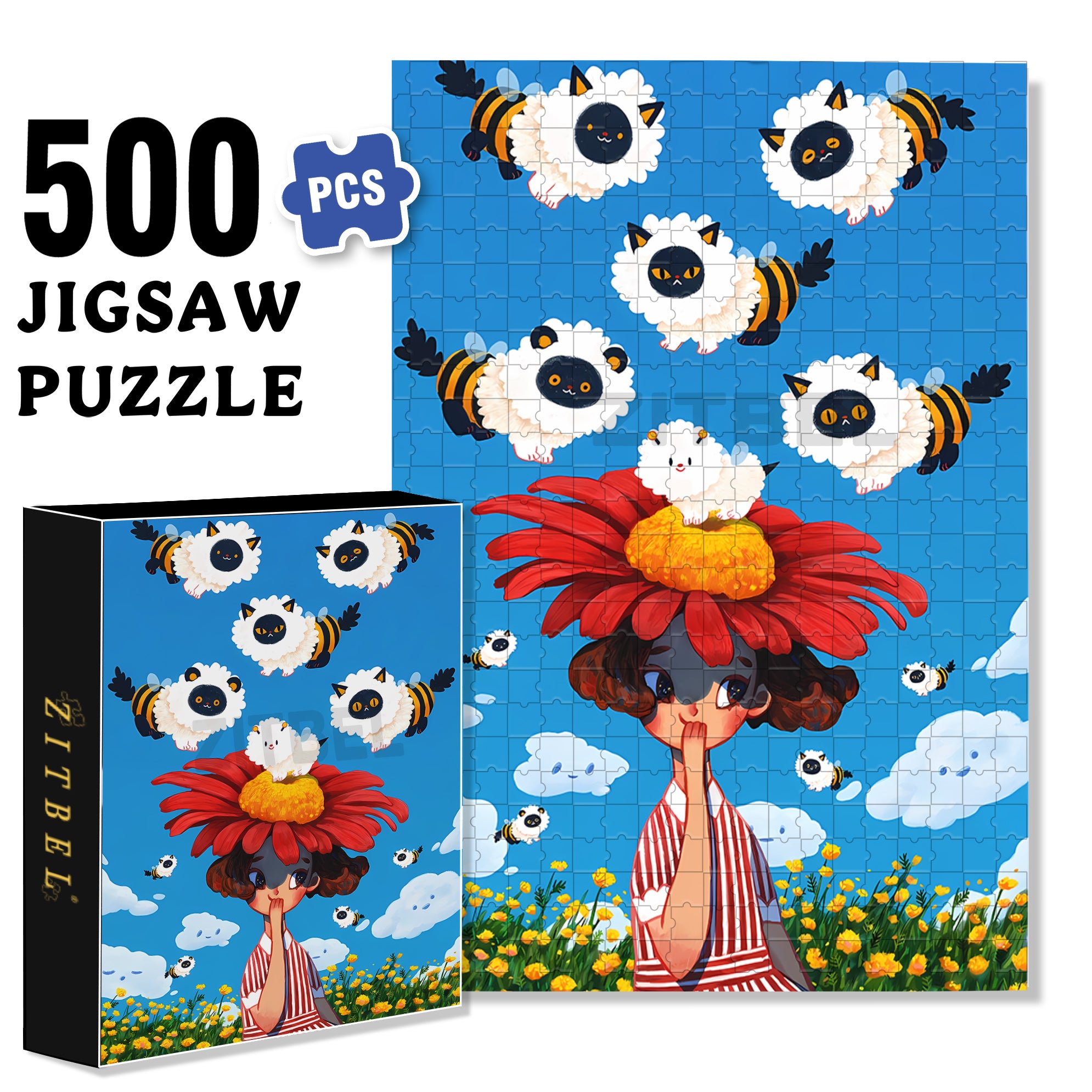 Judy's Fantasy 500pcs/1000pcs Jigsaw Puzzle, Scratch-Resistant, Interactive Family Game & Brain-Boosting DIY Decor, Perfect for Halloween, Christmas & New Year Gifts, Family Puzzle Game