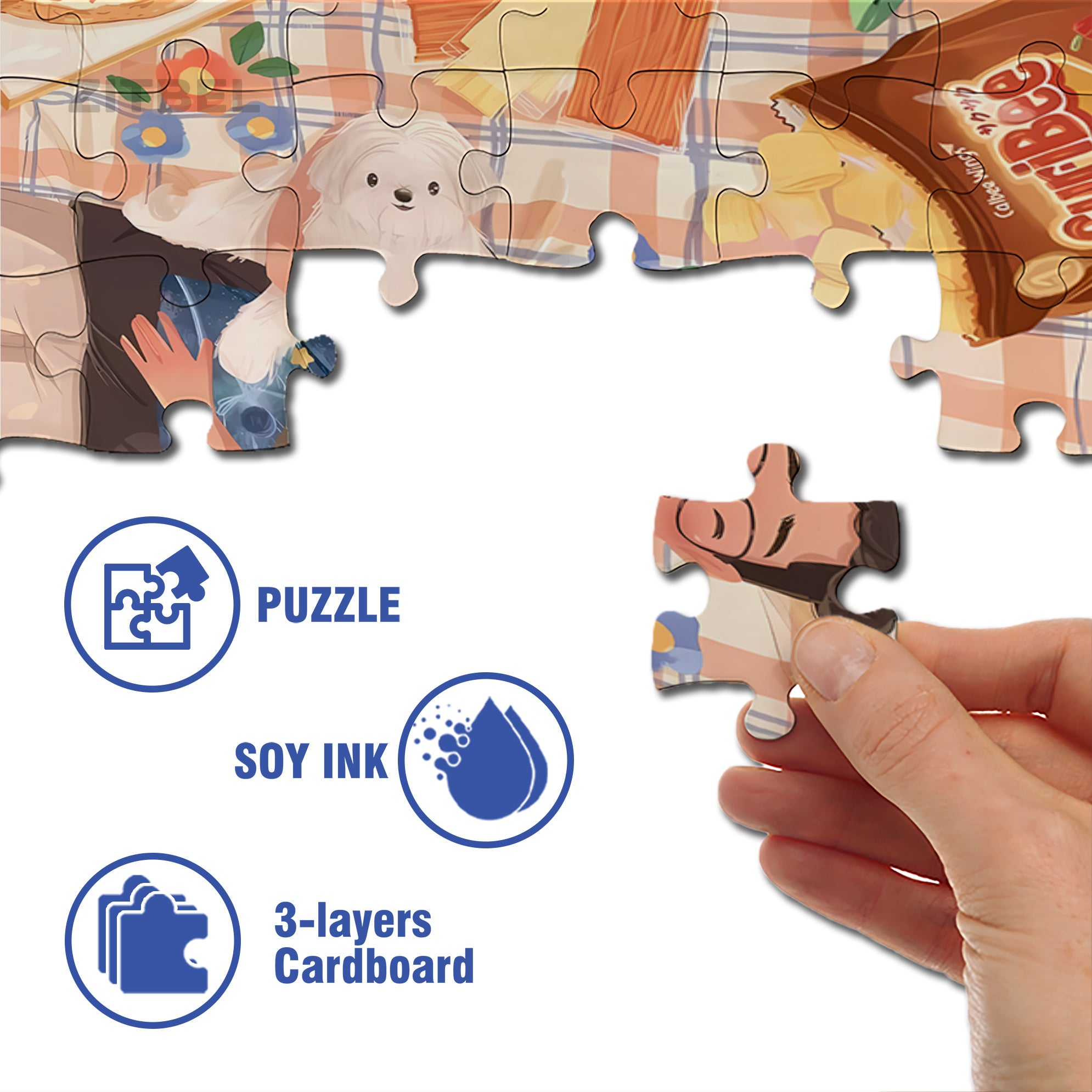 Lie Down And Rest 500pcs/1000pcs Jigsaw Puzzle, Scratch-Resistant, Interactive Family Game & Brain-Boosting DIY Decor, Perfect for Halloween, Christmas & New Year Gifts, Family Puzzle Game