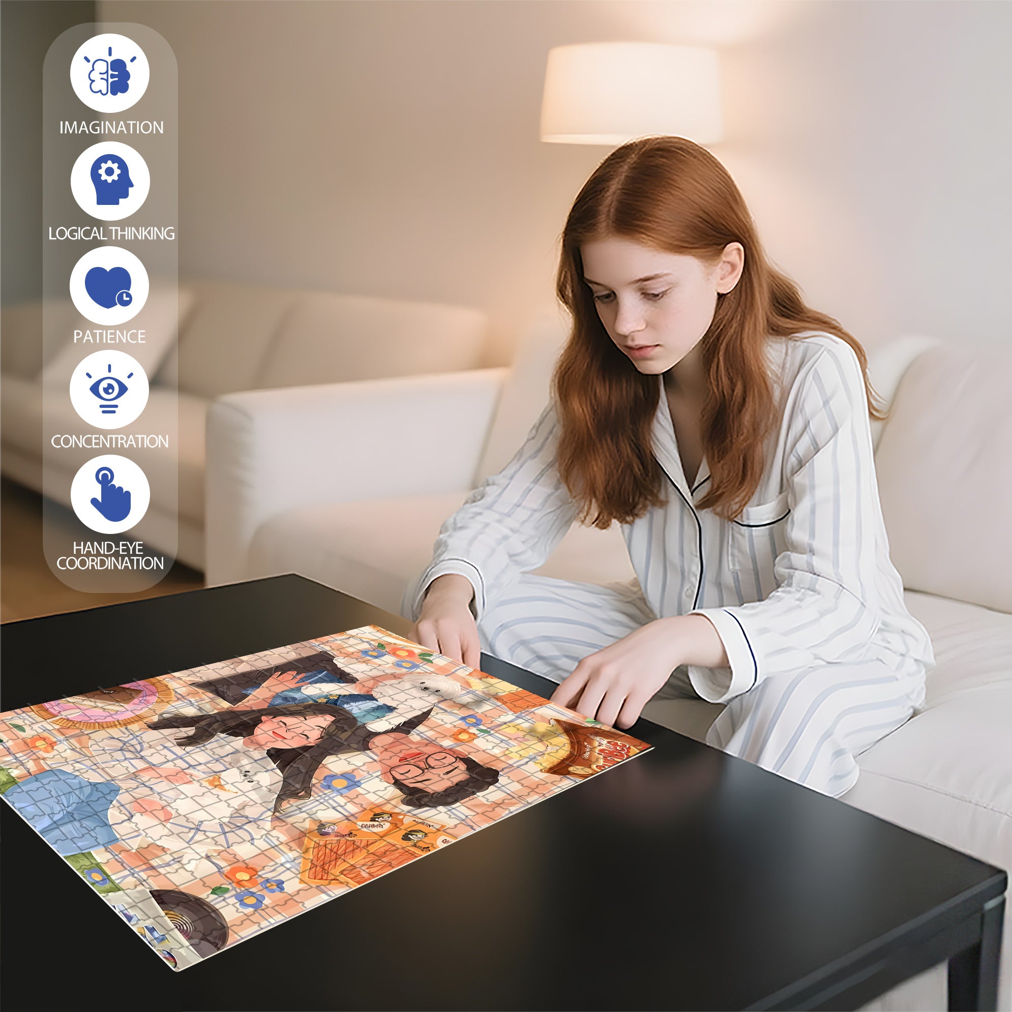 Lie Down And Rest 500pcs/1000pcs Jigsaw Puzzle, Scratch-Resistant, Interactive Family Game & Brain-Boosting DIY Decor, Perfect for Halloween, Christmas & New Year Gifts, Family Puzzle Game