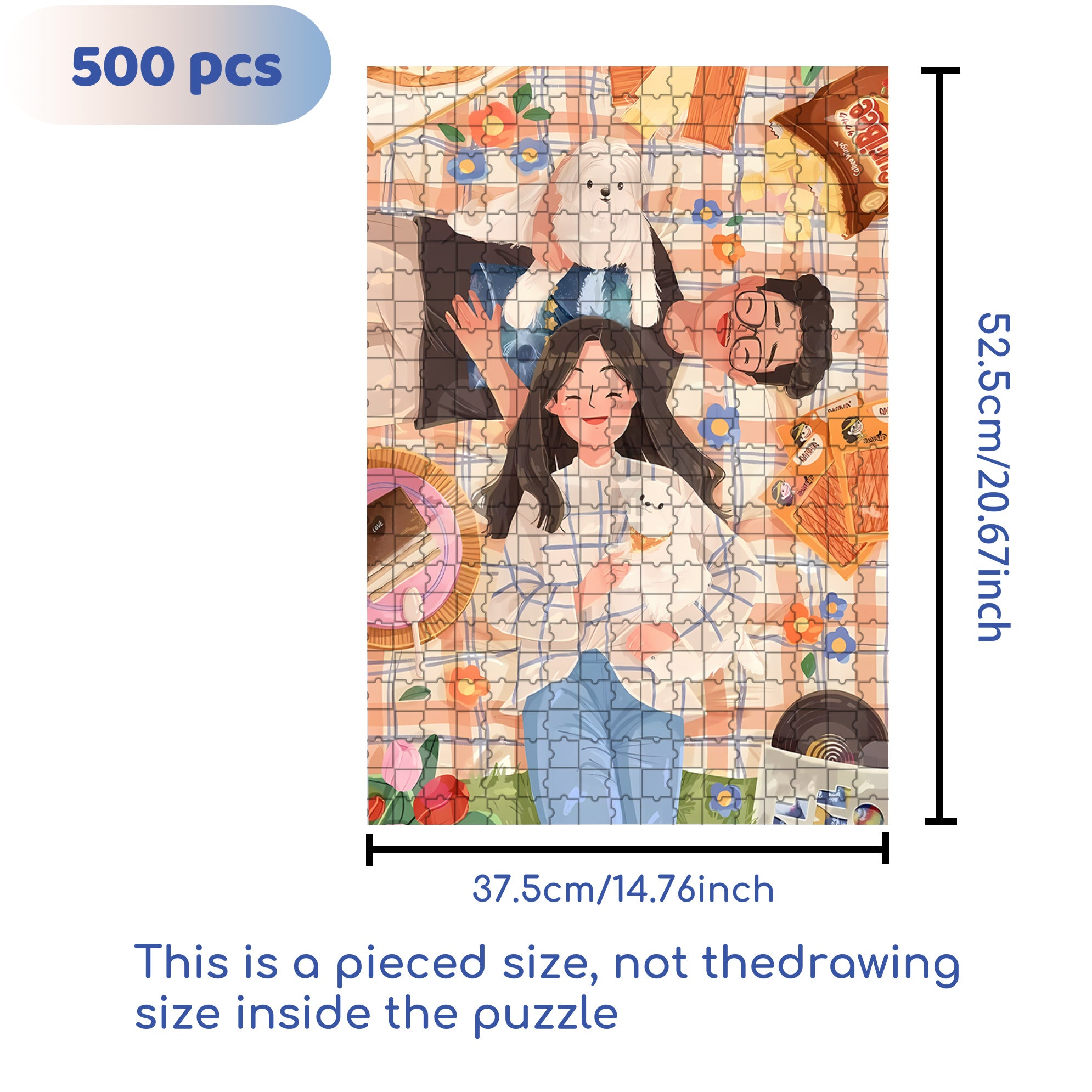 Lie Down And Rest 500pcs/1000pcs Jigsaw Puzzle, Scratch-Resistant, Interactive Family Game & Brain-Boosting DIY Decor, Perfect for Halloween, Christmas & New Year Gifts, Family Puzzle Game