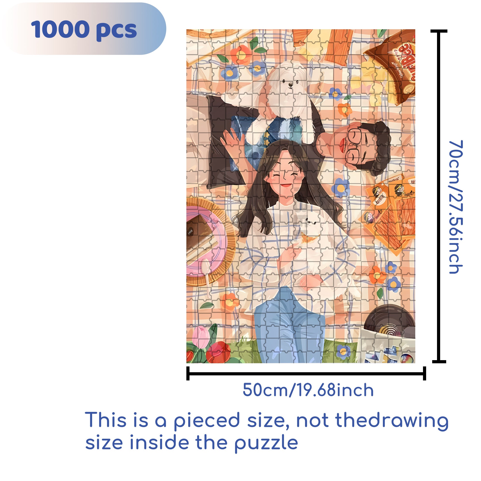 Lie Down And Rest 500pcs/1000pcs Jigsaw Puzzle, Scratch-Resistant, Interactive Family Game & Brain-Boosting DIY Decor, Perfect for Halloween, Christmas & New Year Gifts, Family Puzzle Game