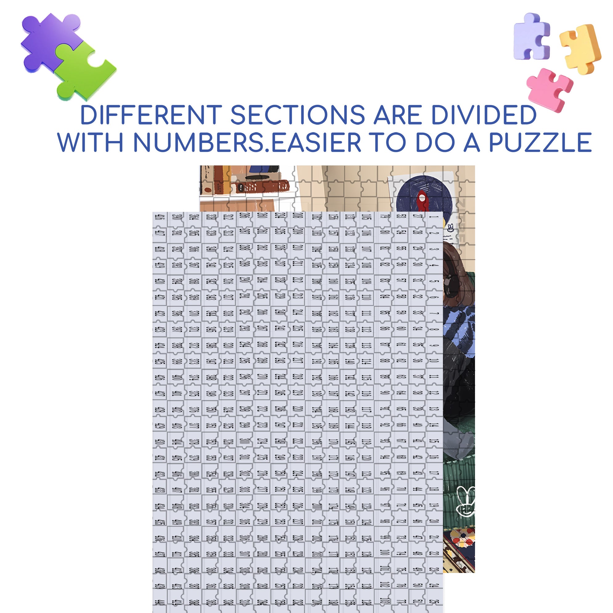 Listen To Music 500pcs/1000pcs Jigsaw Puzzle, Scratch-Resistant, Interactive Family Game & Brain-Boosting DIY Decor, Perfect for Halloween, Christmas & New Year Gifts, Family Puzzle Game