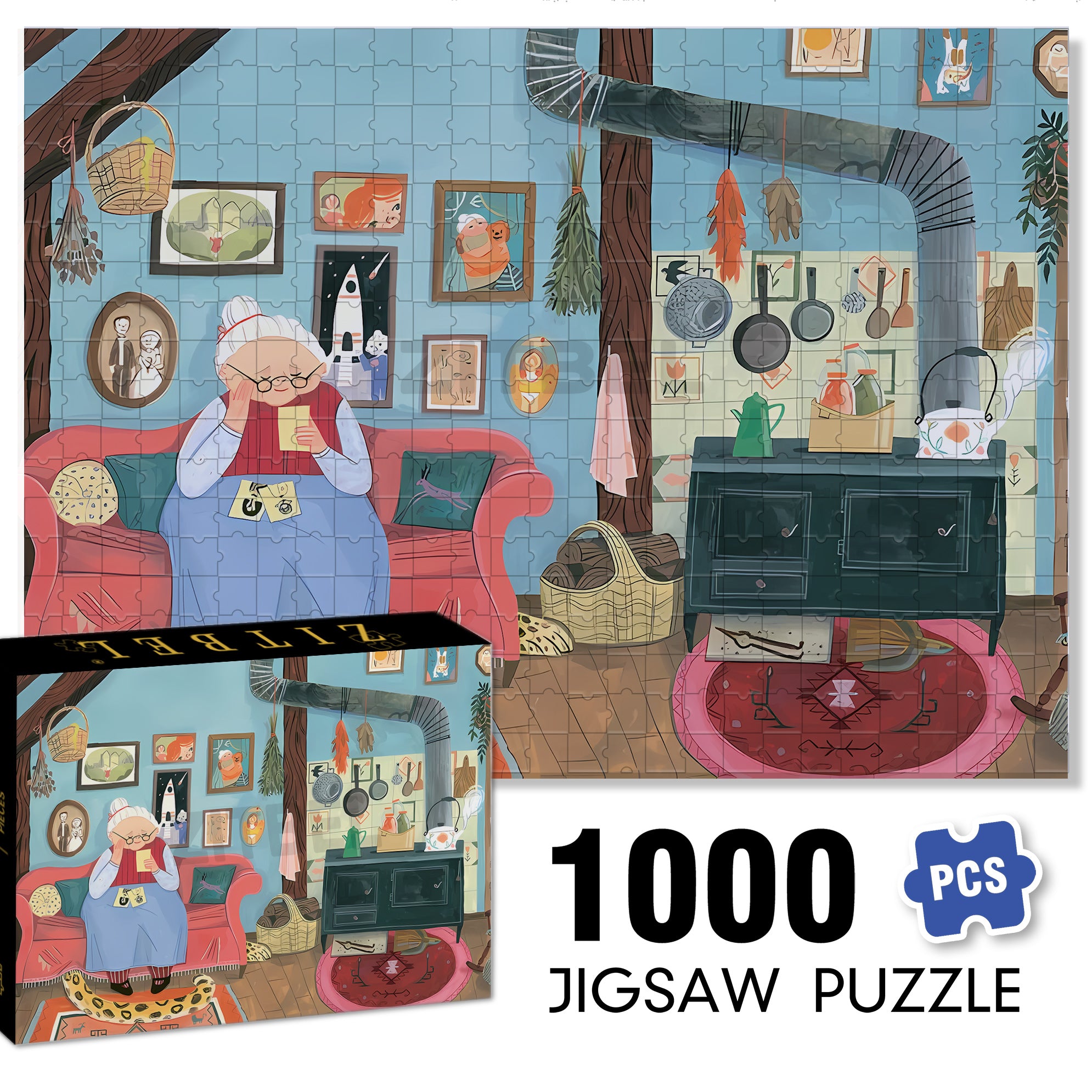 Miss 500pcs/1000pcs Jigsaw Puzzle, Scratch-Resistant, Interactive Family Game & Brain-Boosting DIY Decor, Perfect for Halloween, Christmas & New Year Gifts, Family Puzzle Game