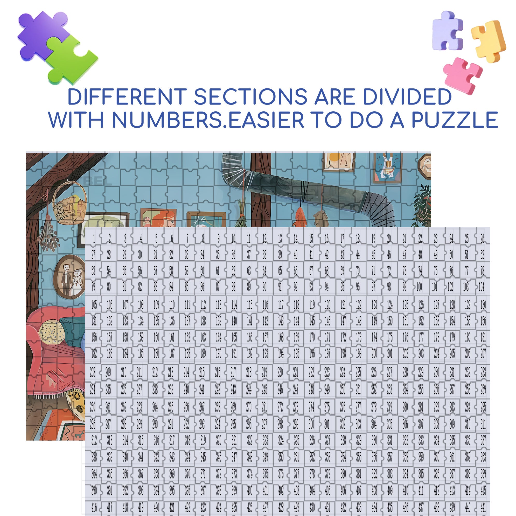 Miss 500pcs/1000pcs Jigsaw Puzzle, Scratch-Resistant, Interactive Family Game & Brain-Boosting DIY Decor, Perfect for Halloween, Christmas & New Year Gifts, Family Puzzle Game