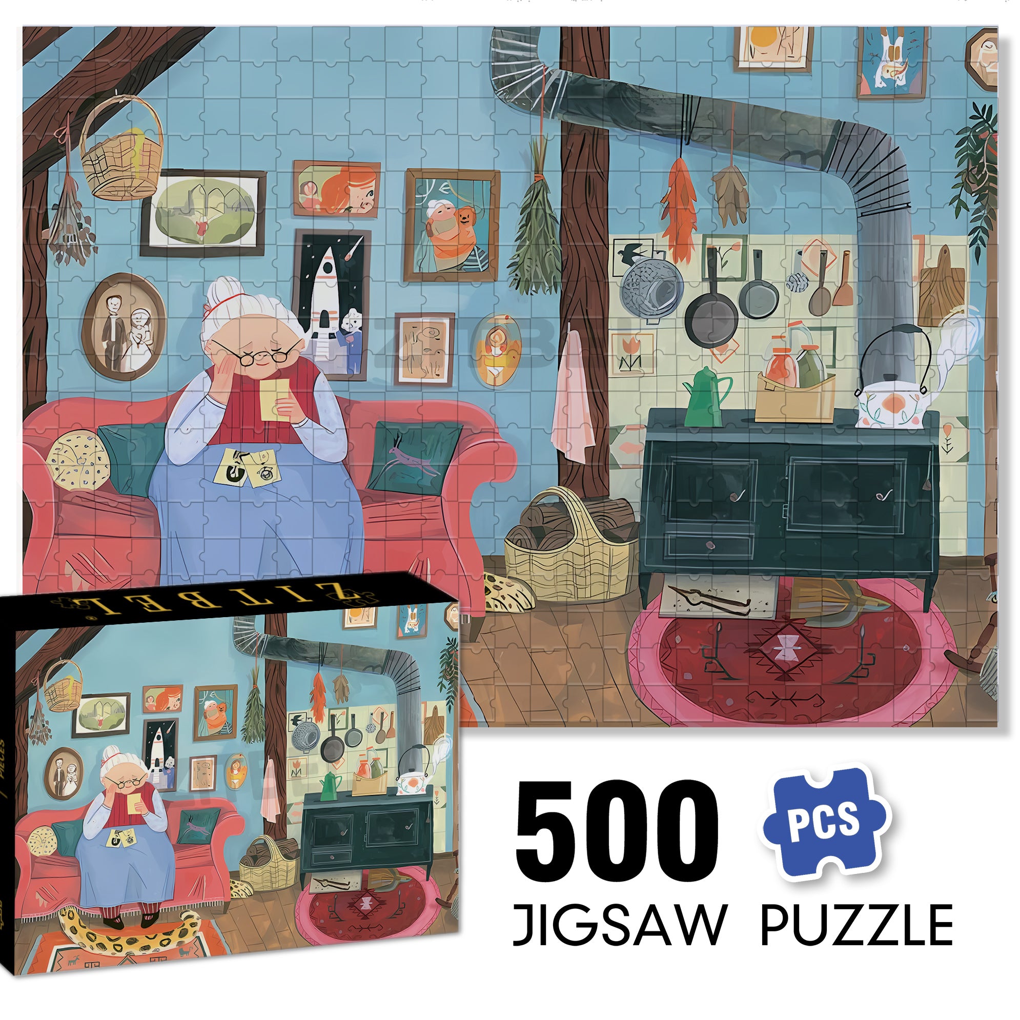 Miss 500pcs/1000pcs Jigsaw Puzzle, Scratch-Resistant, Interactive Family Game & Brain-Boosting DIY Decor, Perfect for Halloween, Christmas & New Year Gifts, Family Puzzle Game
