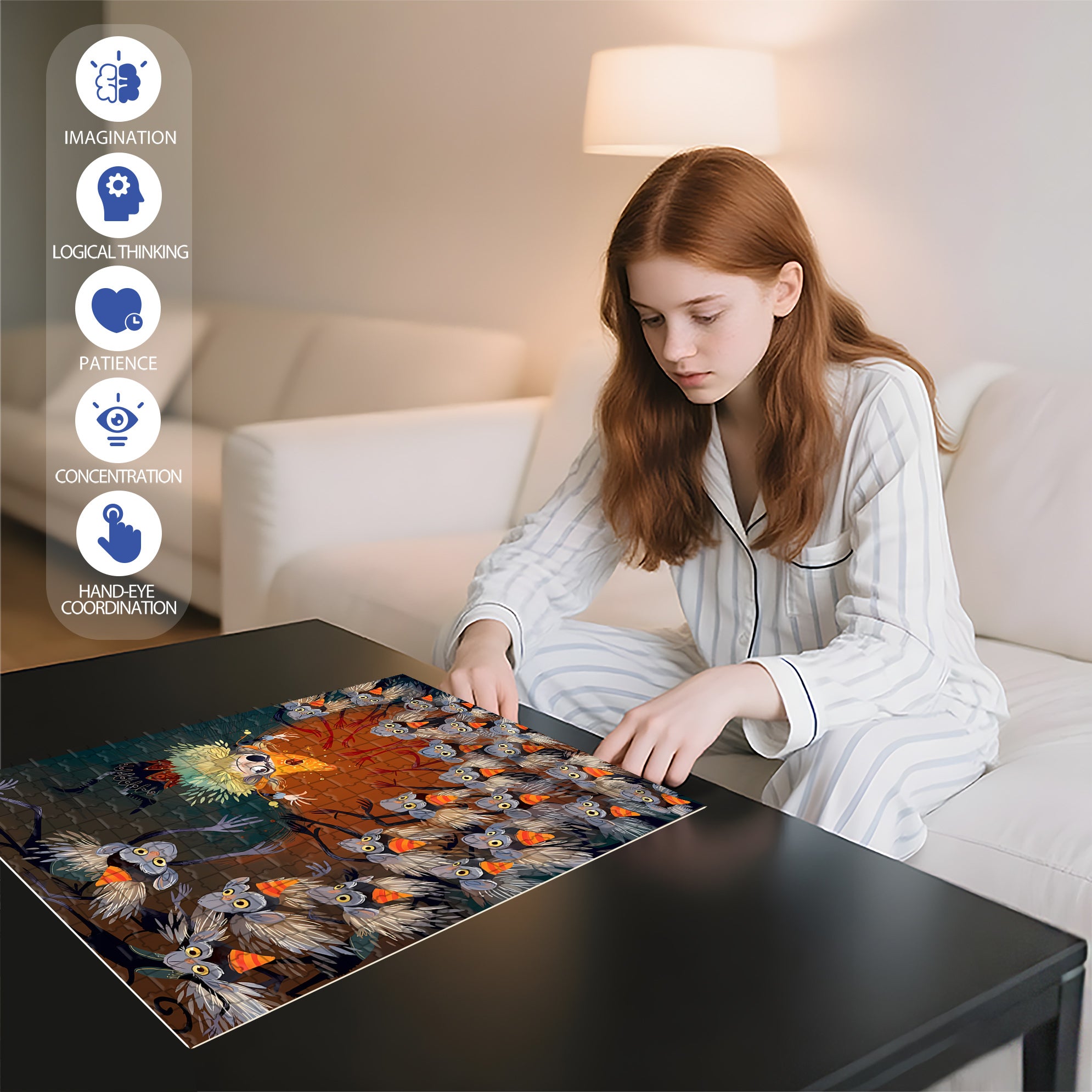 Monkeys 500pcs/1000pcs Jigsaw Puzzle, Scratch-Resistant, Interactive Family Game & Brain-Boosting DIY Decor, Perfect for Halloween, Christmas & New Year Gifts, Family Puzzle Game