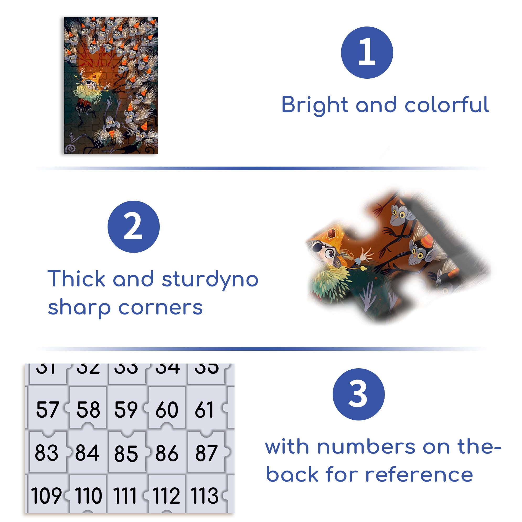 Monkeys 500pcs/1000pcs Jigsaw Puzzle, Scratch-Resistant, Interactive Family Game & Brain-Boosting DIY Decor, Perfect for Halloween, Christmas & New Year Gifts, Family Puzzle Game