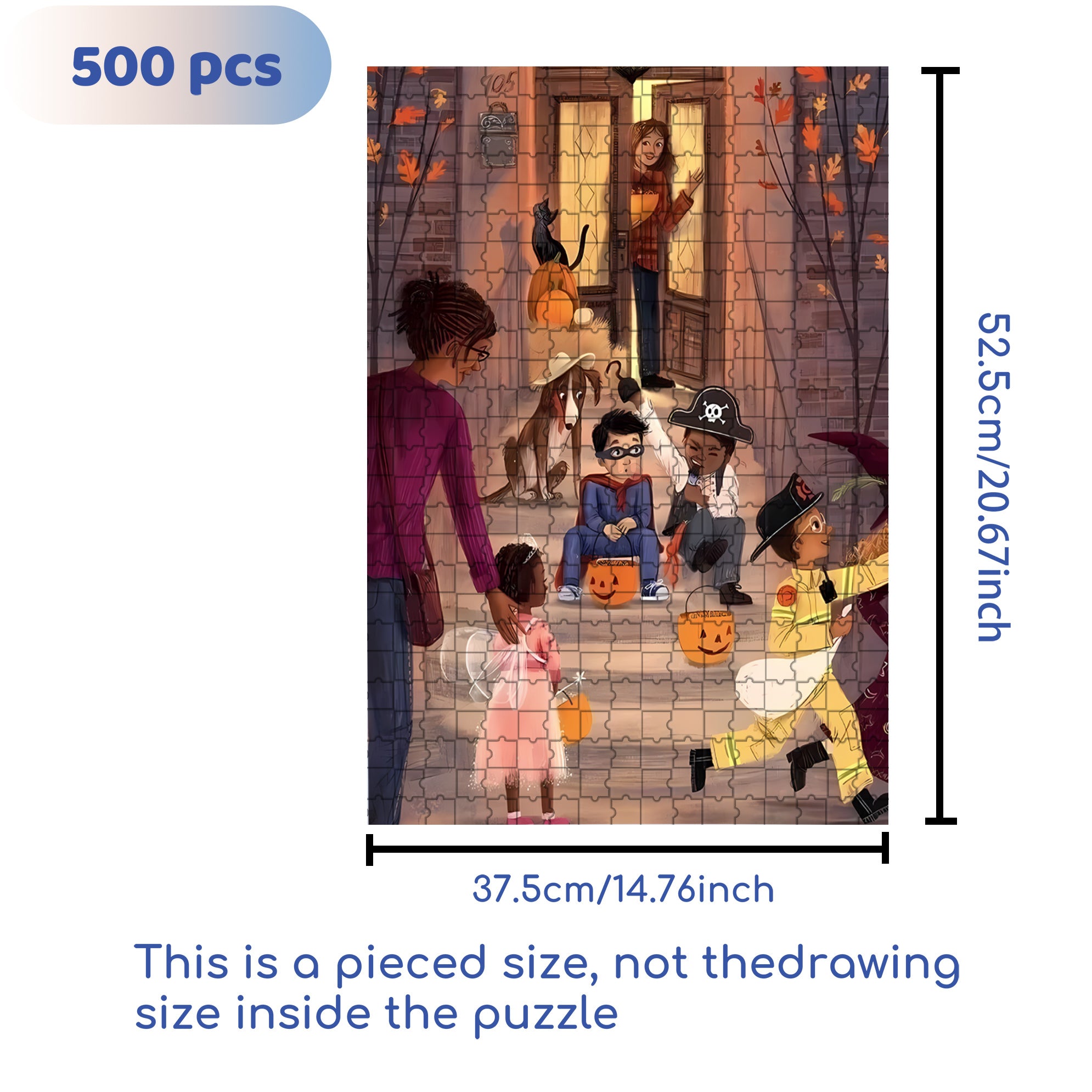 No.105 500pcs/1000pcs Jigsaw Puzzle, Scratch-Resistant, Interactive Family Game & Brain-Boosting DIY Decor, Perfect for Halloween, Christmas & New Year Gifts, Family Puzzle Game