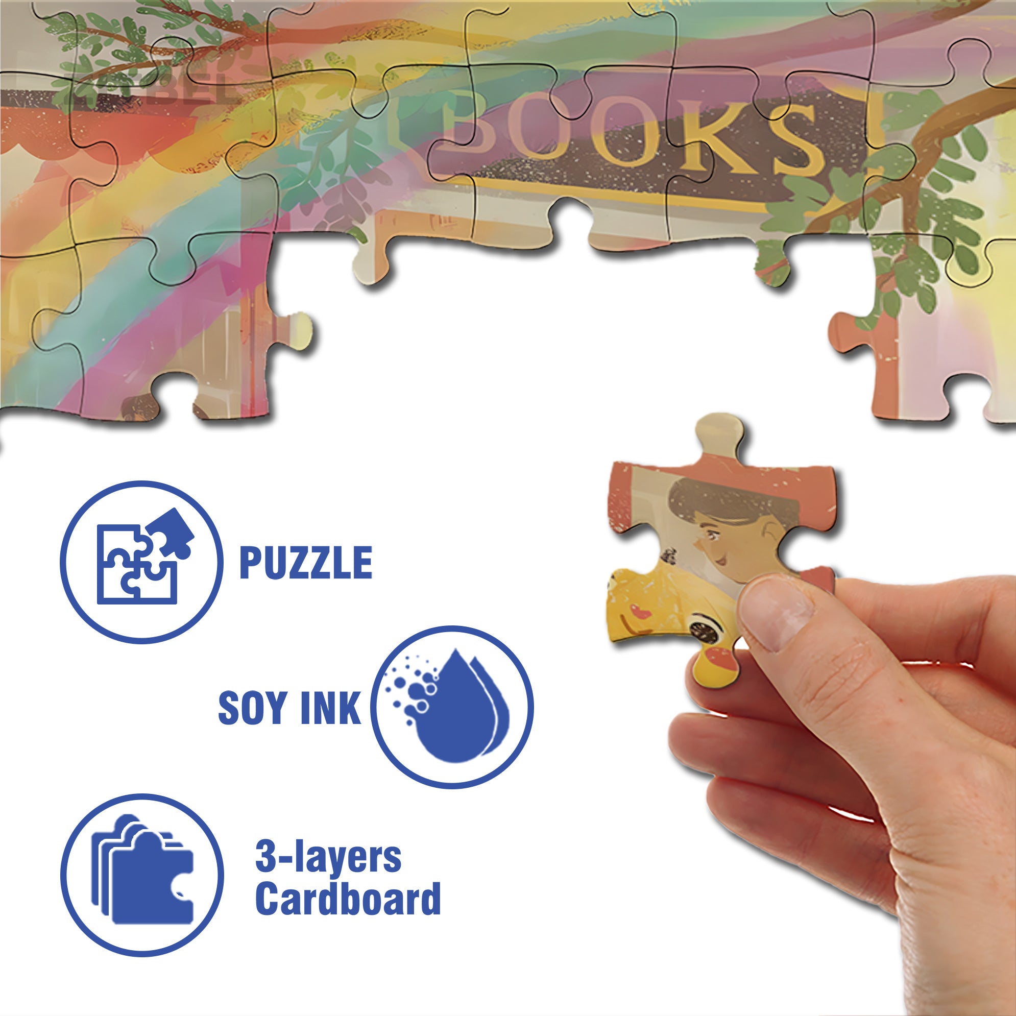 Rainbow 500pcs/1000pcs Jigsaw Puzzle, Scratch-Resistant, Interactive Family Game & Brain-Boosting DIY Decor, Perfect for Halloween, Christmas & New Year Gifts, Family Puzzle Game