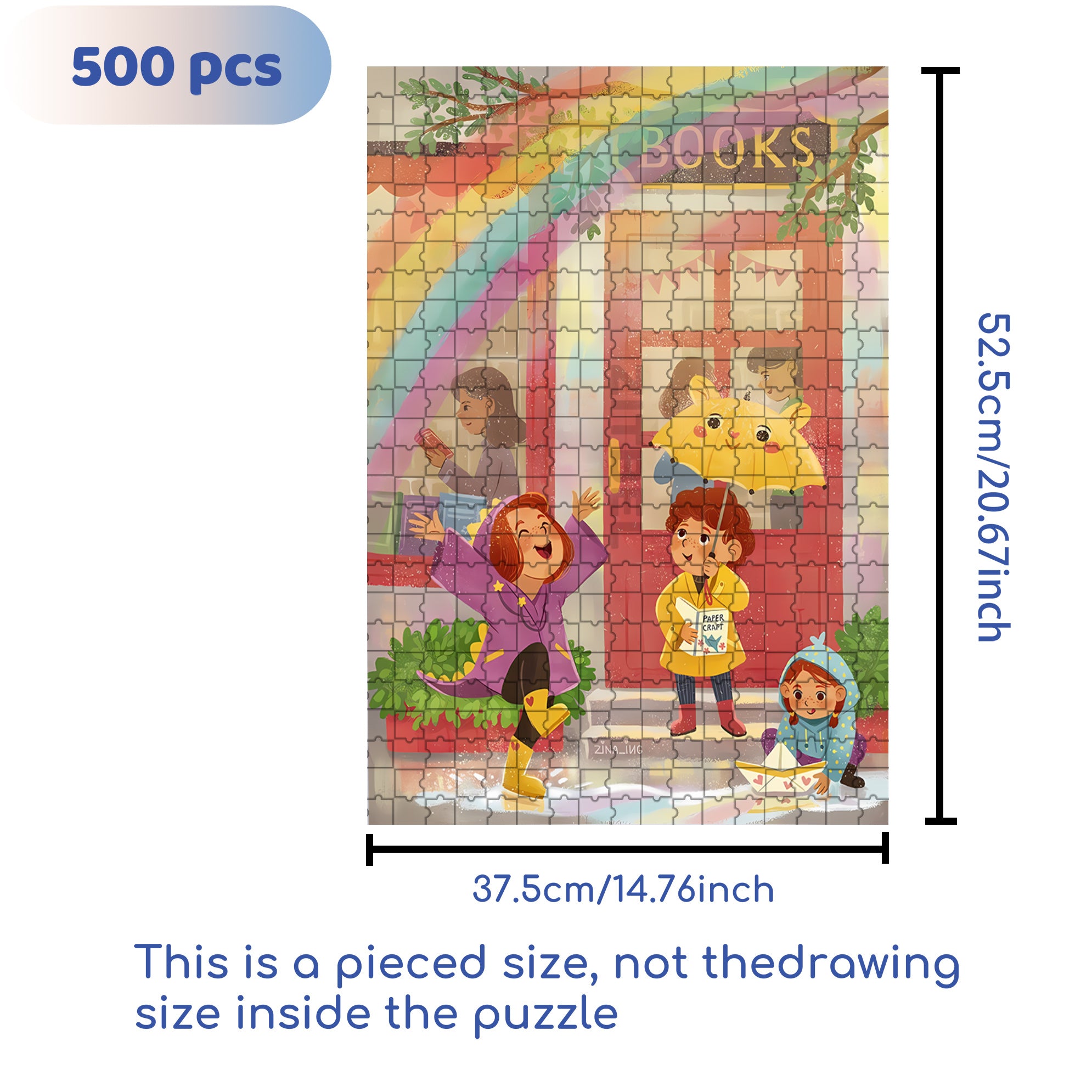 Rainbow 500pcs/1000pcs Jigsaw Puzzle, Scratch-Resistant, Interactive Family Game & Brain-Boosting DIY Decor, Perfect for Halloween, Christmas & New Year Gifts, Family Puzzle Game