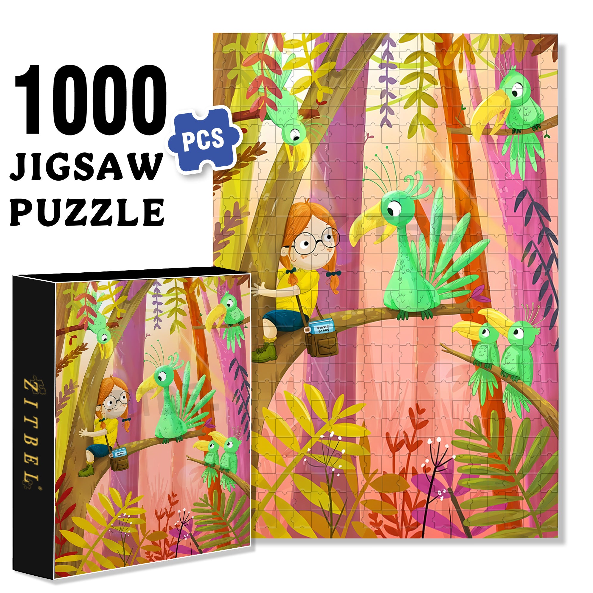 Ramphastidae 500pcs/1000pcs Jigsaw Puzzle, Scratch-Resistant, Interactive Family Game & Brain-Boosting DIY Decor, Perfect for Halloween, Christmas & New Year Gifts, Family Puzzle Game
