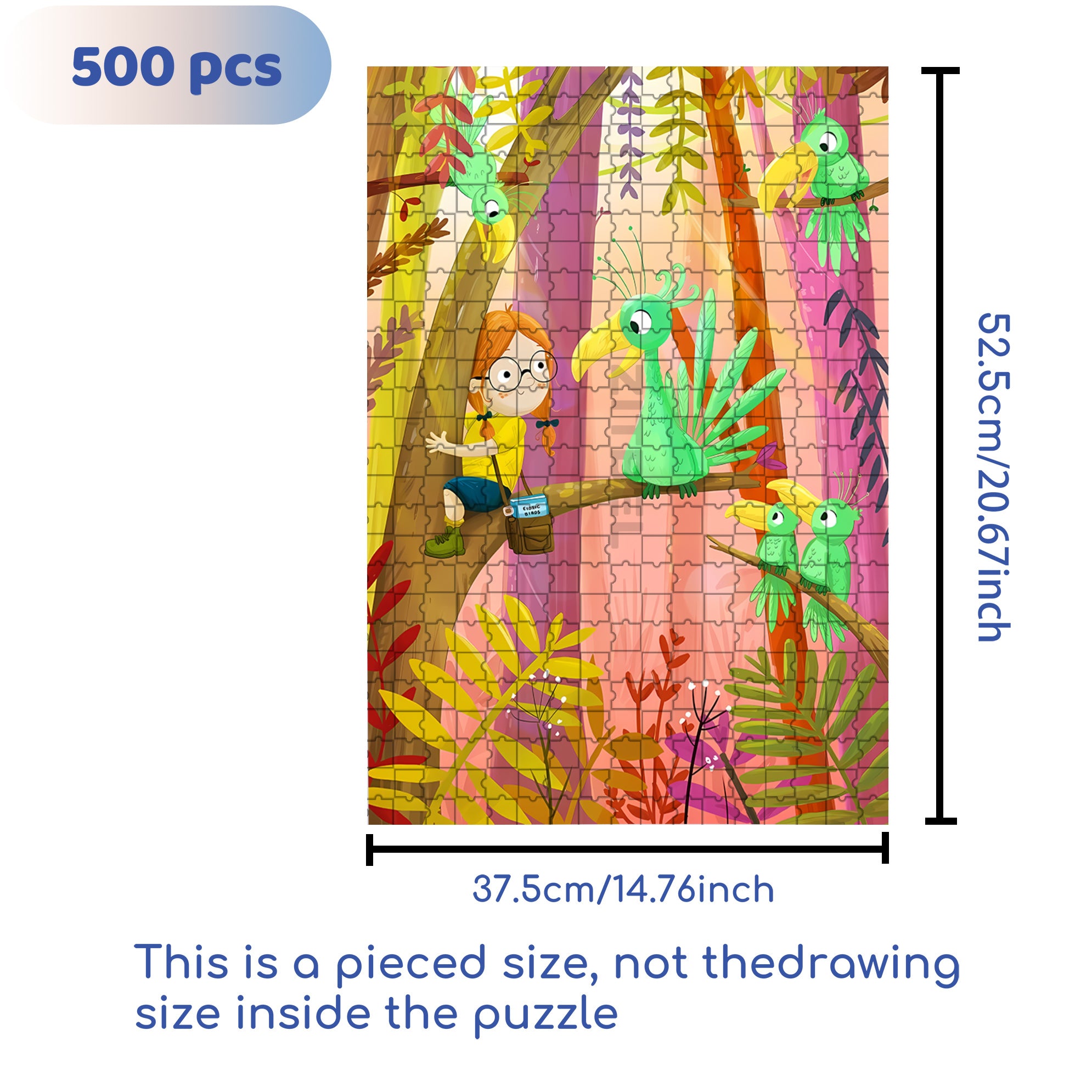 Ramphastidae 500pcs/1000pcs Jigsaw Puzzle, Scratch-Resistant, Interactive Family Game & Brain-Boosting DIY Decor, Perfect for Halloween, Christmas & New Year Gifts, Family Puzzle Game