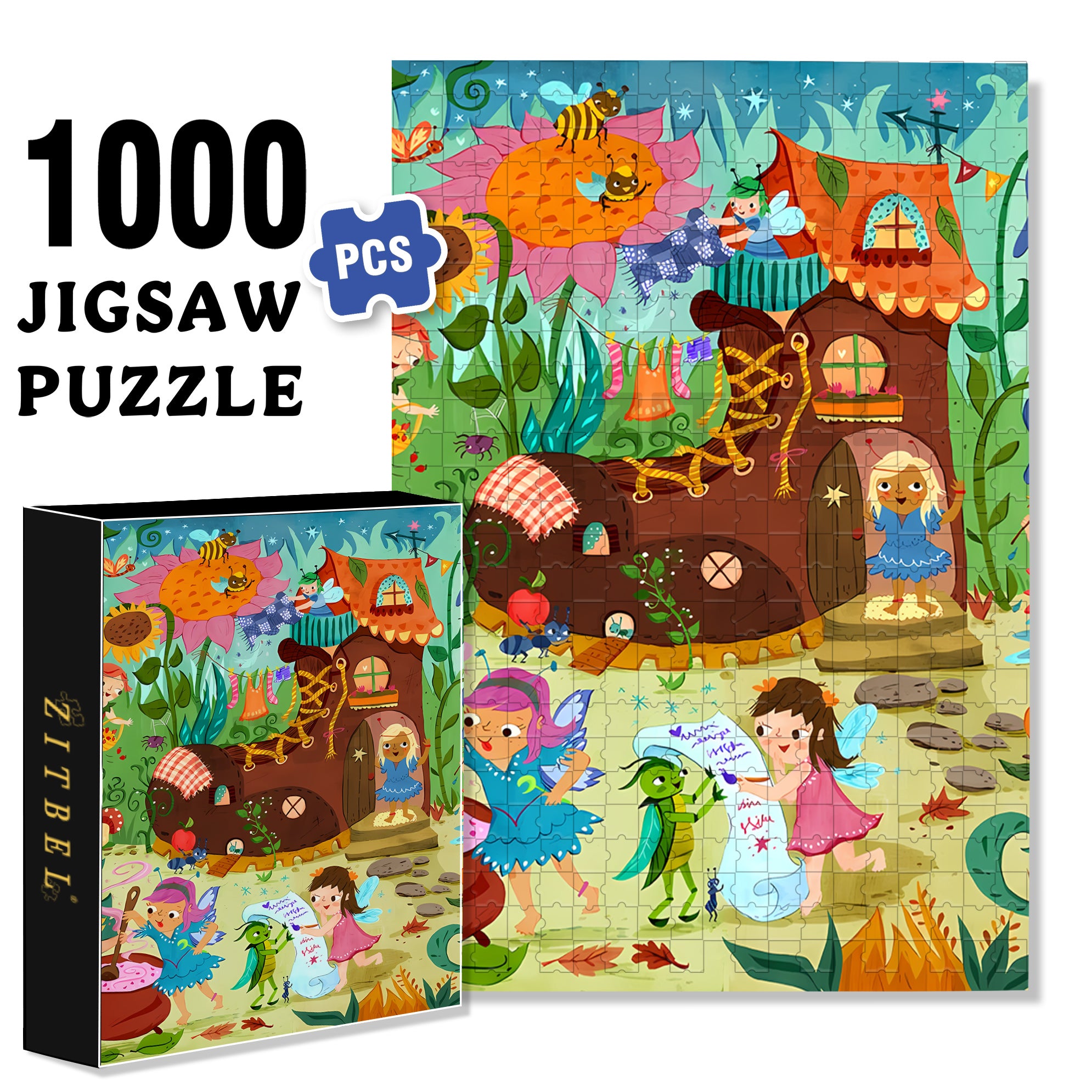 Rejoice 500pcs/1000pcs Jigsaw Puzzle, Scratch-Resistant, Interactive Family Game & Brain-Boosting DIY Decor, Perfect for Halloween, Christmas & New Year Gifts, Family Puzzle Game