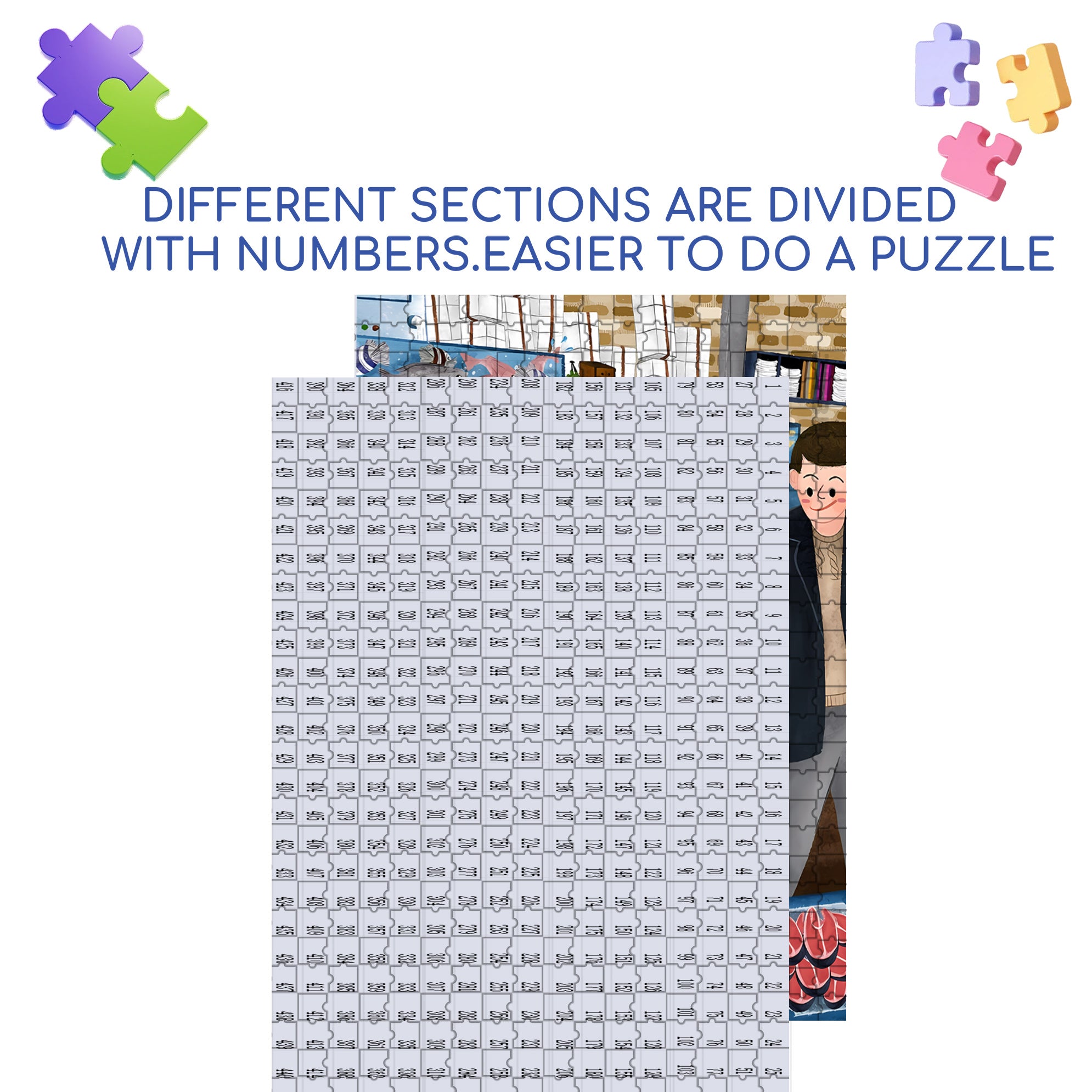 Seafood Market 500pcs/1000pcs Jigsaw Puzzle, Scratch-Resistant, Interactive Family Game & Brain-Boosting DIY Decor, Perfect for Halloween, Christmas & New Year Gifts, Family Puzzle Game