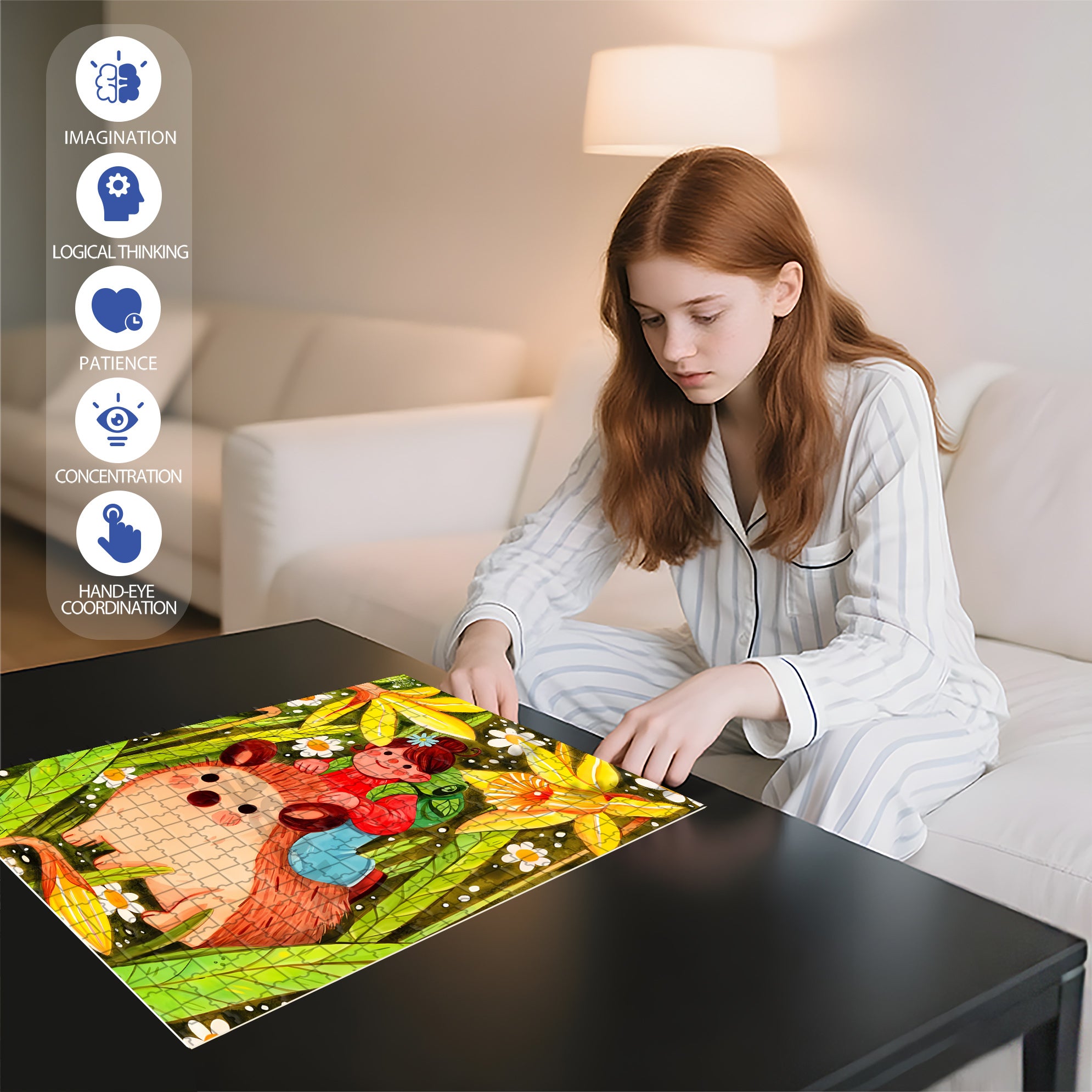 Smile 500pcs/1000pcs Jigsaw Puzzle, Scratch-Resistant, Interactive Family Game & Brain-Boosting DIY Decor, Perfect for Halloween, Christmas & New Year Gifts, Family Puzzle Game
