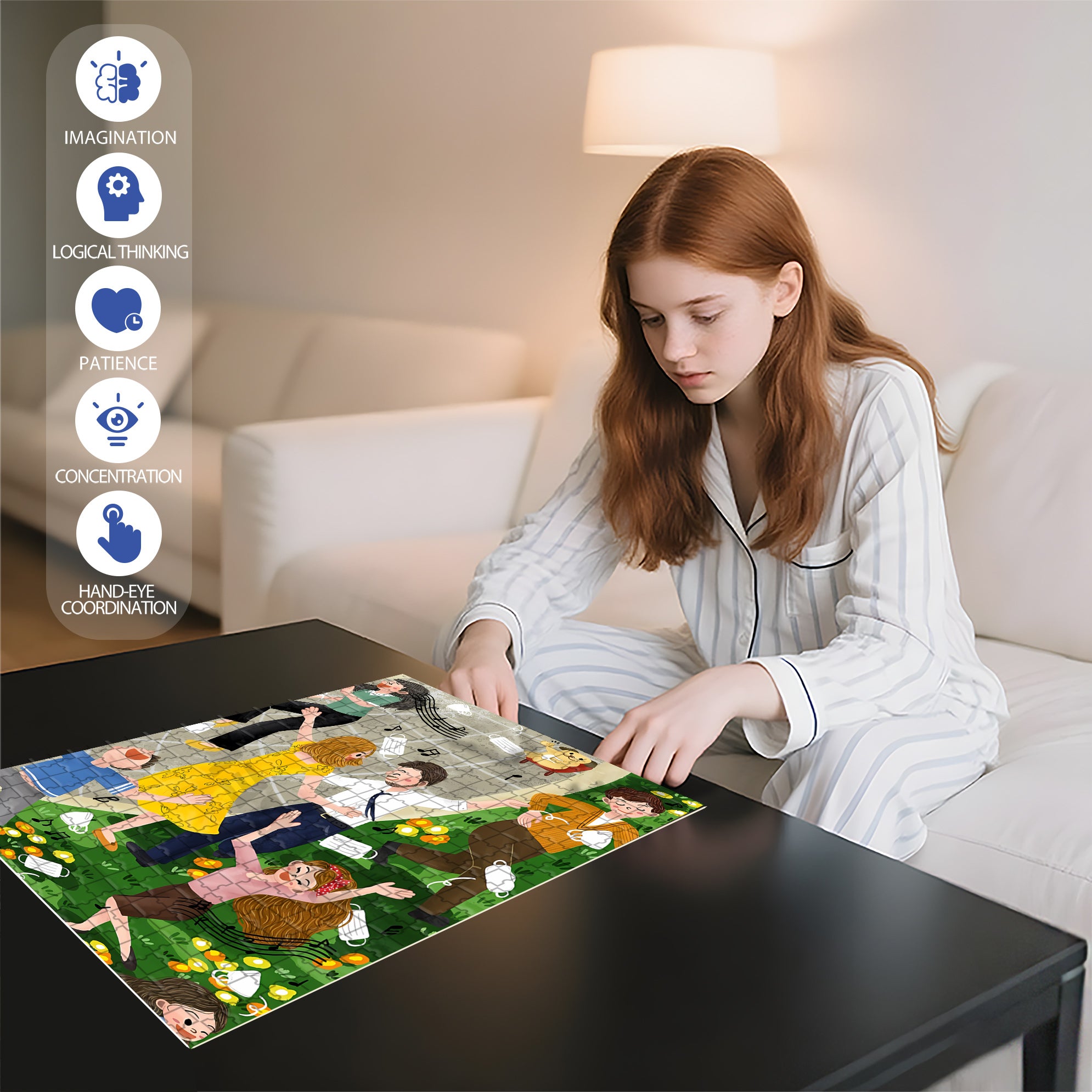 Song And Dance 500pcs/1000pcs Jigsaw Puzzle, Scratch-Resistant, Interactive Family Game & Brain-Boosting DIY Decor, Perfect for Halloween, Christmas & New Year Gifts, Family Puzzle Game