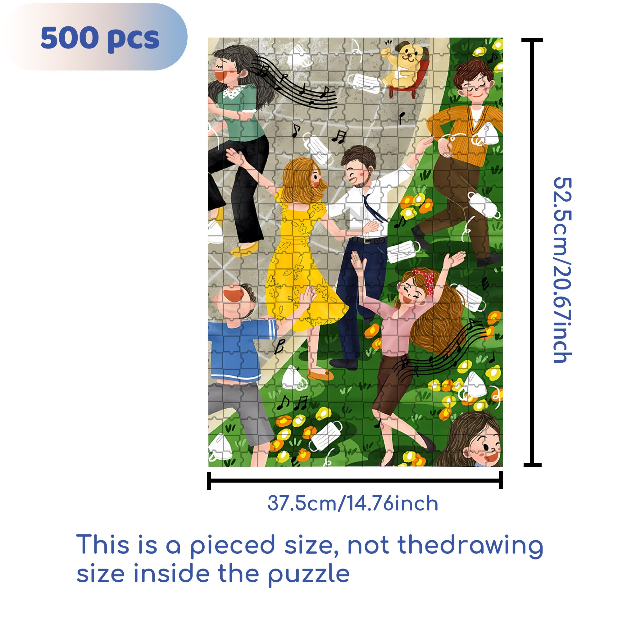 Song And Dance 500pcs/1000pcs Jigsaw Puzzle, Scratch-Resistant, Interactive Family Game & Brain-Boosting DIY Decor, Perfect for Halloween, Christmas & New Year Gifts, Family Puzzle Game