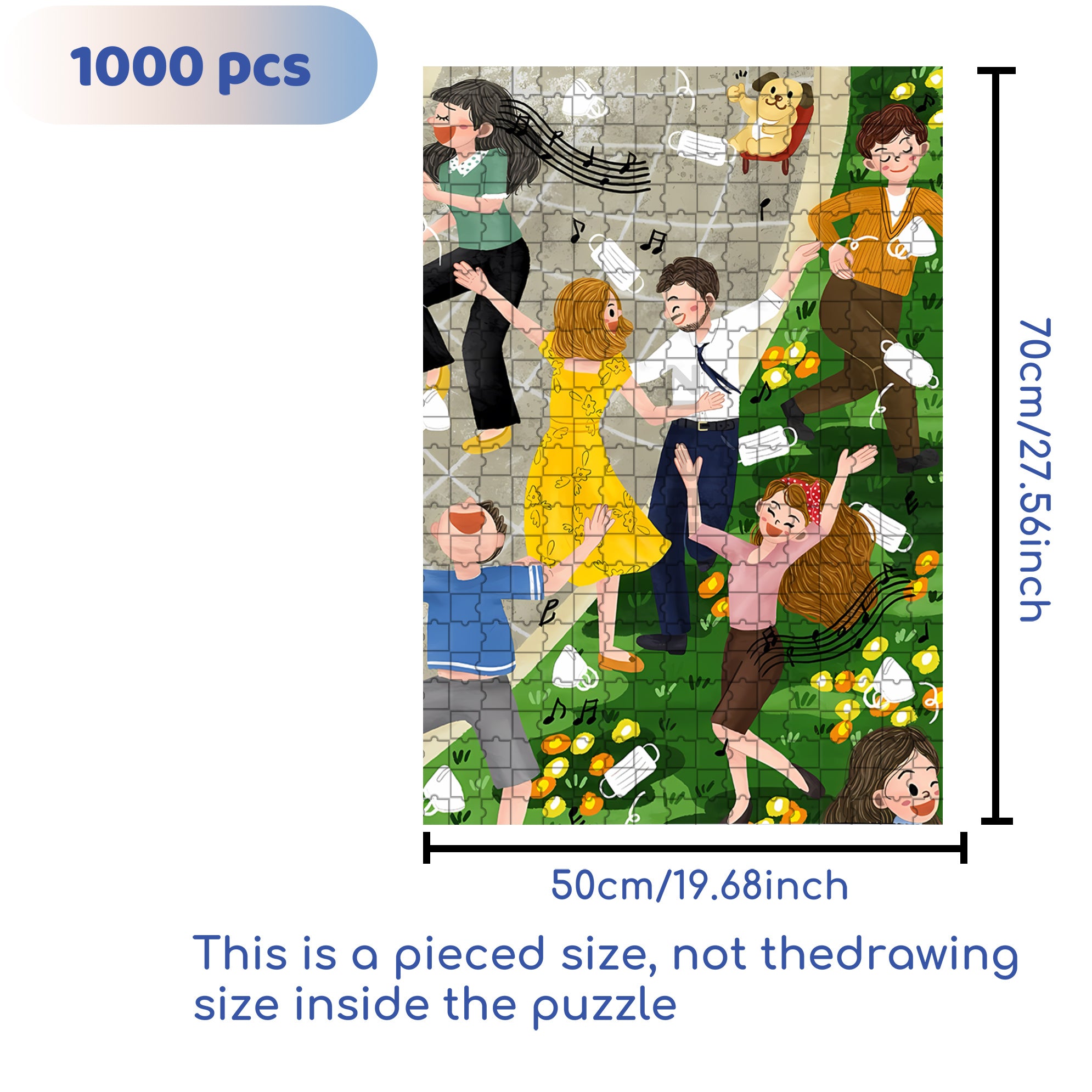 Song And Dance 500pcs/1000pcs Jigsaw Puzzle, Scratch-Resistant, Interactive Family Game & Brain-Boosting DIY Decor, Perfect for Halloween, Christmas & New Year Gifts, Family Puzzle Game