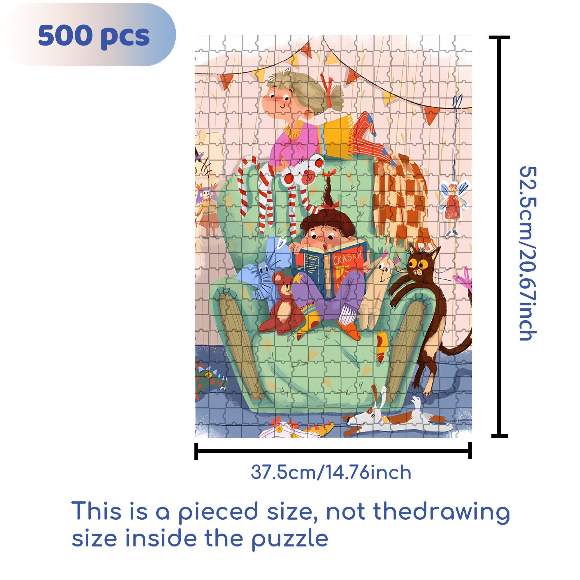 Story Book 500pcs/1000pcs Jigsaw Puzzle, Scratch-Resistant, Interactive Family Game & Brain-Boosting DIY Decor, Perfect for Halloween, Christmas & New Year Gifts, Family Puzzle Game