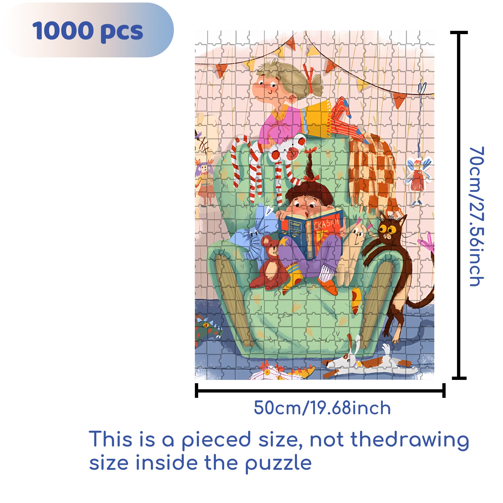 Story Book 500pcs/1000pcs Jigsaw Puzzle, Scratch-Resistant, Interactive Family Game & Brain-Boosting DIY Decor, Perfect for Halloween, Christmas & New Year Gifts, Family Puzzle Game