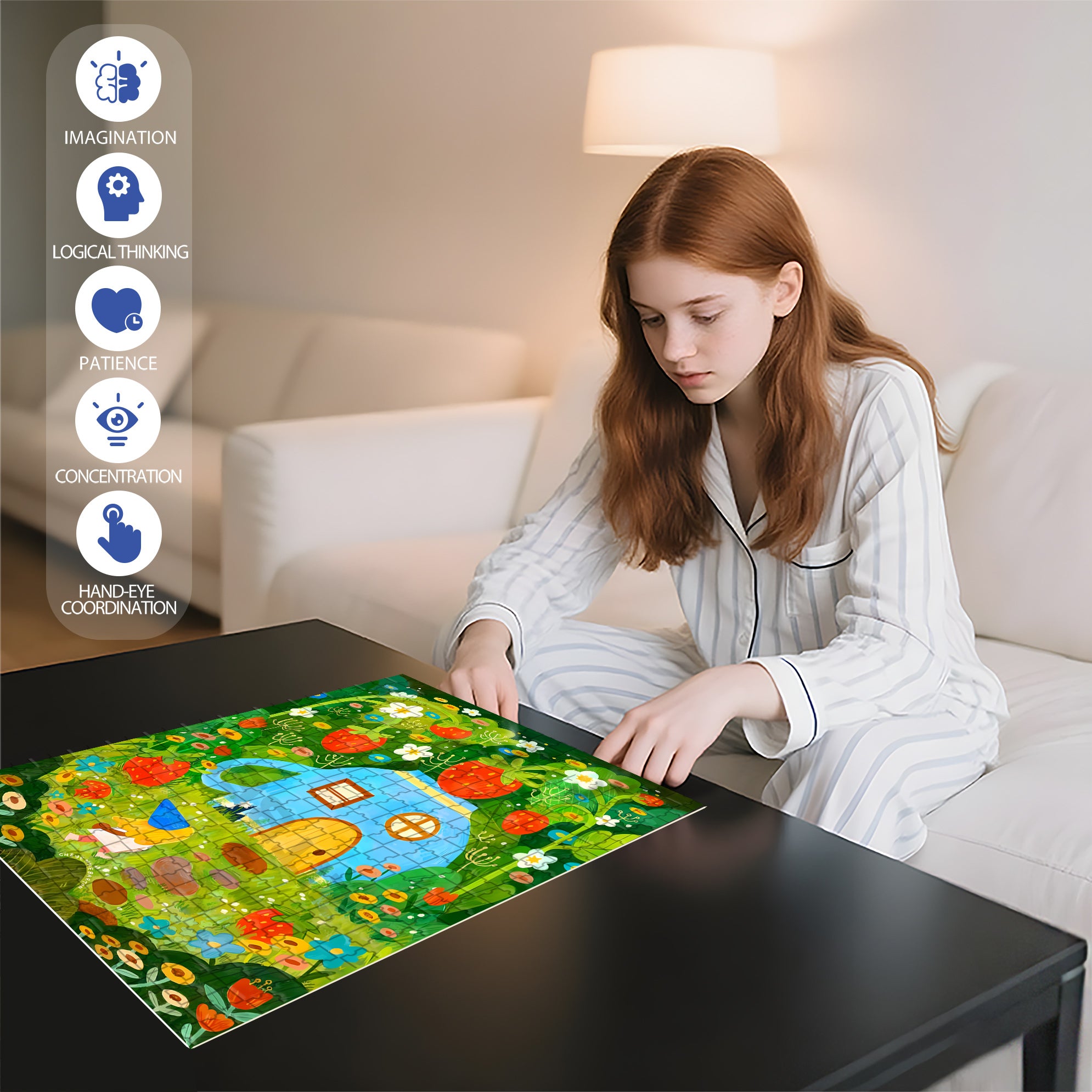 Strawberry Park 500pcs/1000pcs Jigsaw Puzzle, Scratch-Resistant, Interactive Family Game & Brain-Boosting DIY Decor, Perfect for Halloween, Christmas & New Year Gifts, Family Puzzle Game