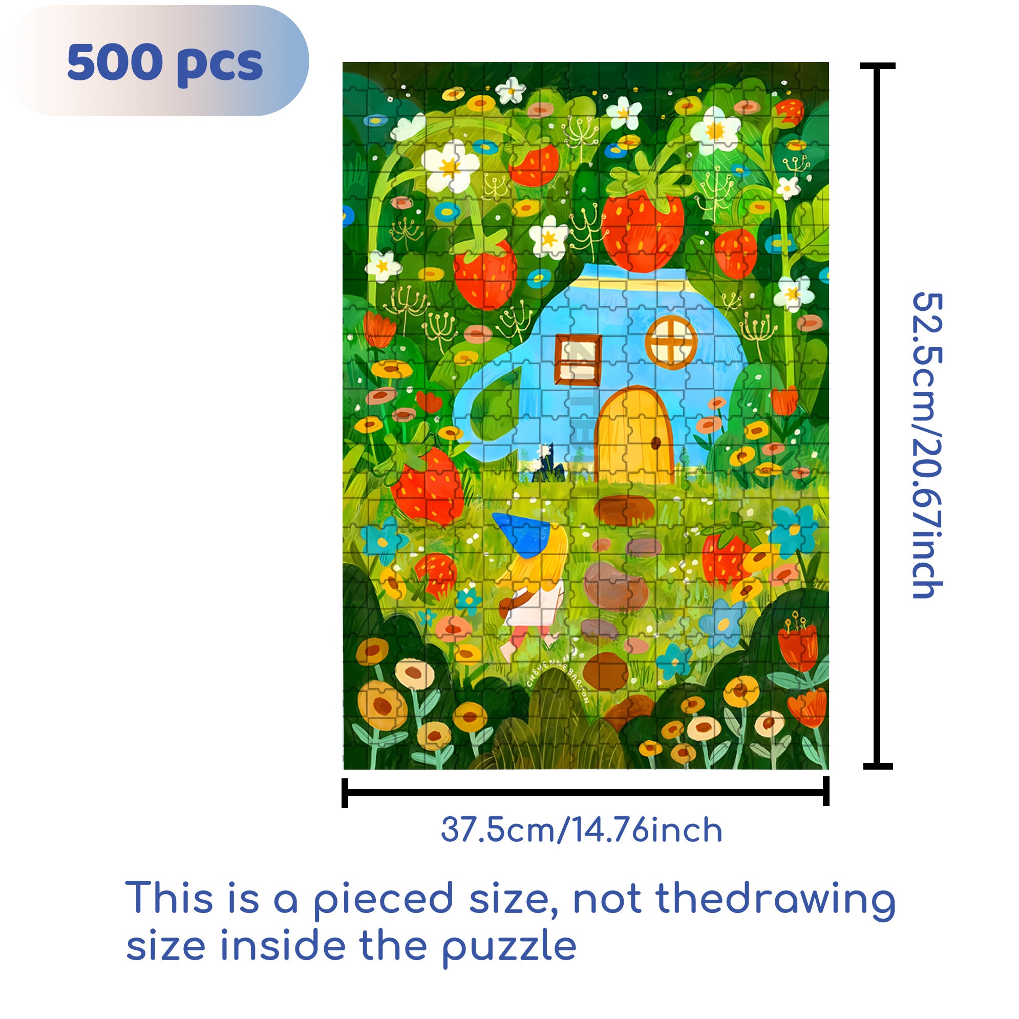 Strawberry Park 500pcs/1000pcs Jigsaw Puzzle, Scratch-Resistant, Interactive Family Game & Brain-Boosting DIY Decor, Perfect for Halloween, Christmas & New Year Gifts, Family Puzzle Game