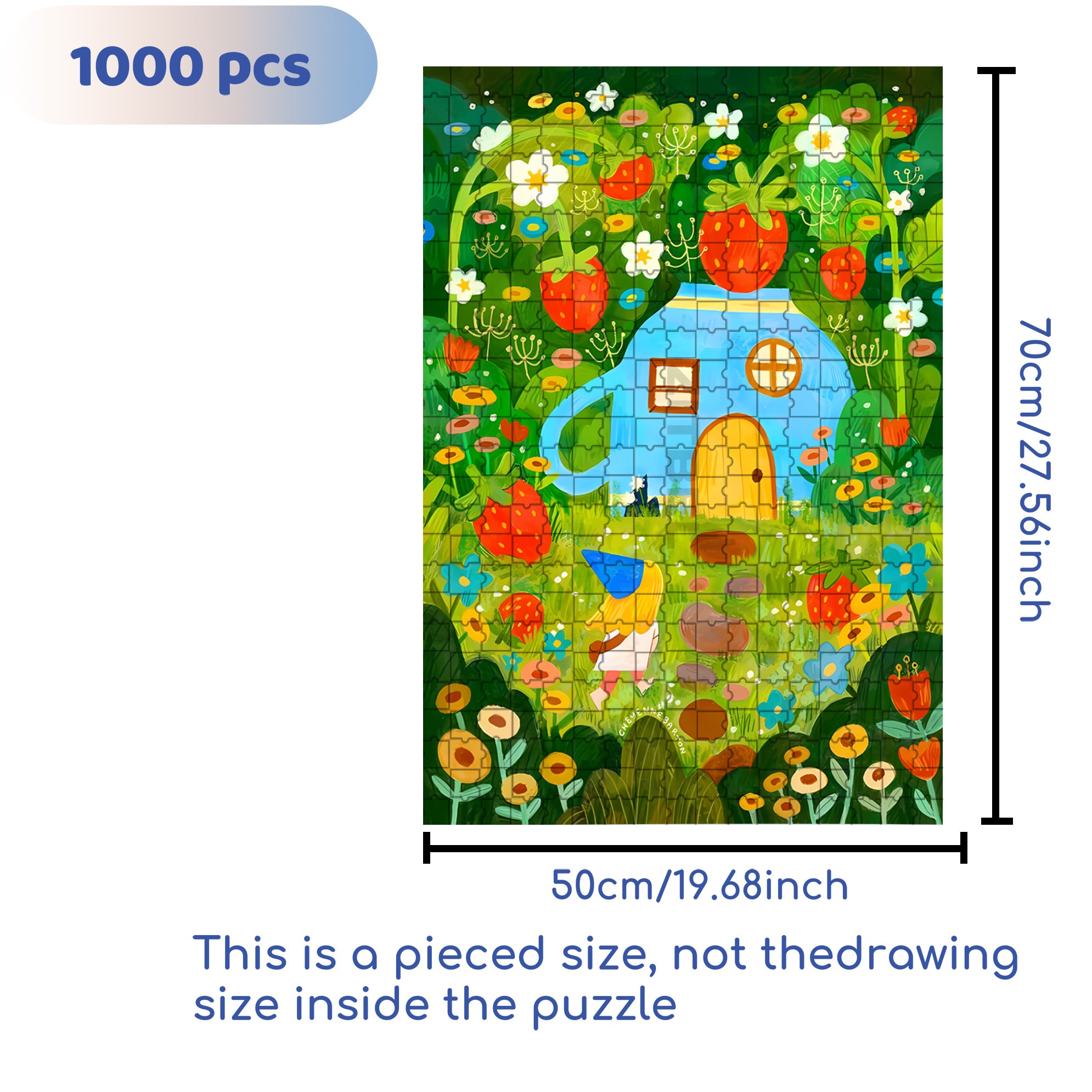 Strawberry Park 500pcs/1000pcs Jigsaw Puzzle, Scratch-Resistant, Interactive Family Game & Brain-Boosting DIY Decor, Perfect for Halloween, Christmas & New Year Gifts, Family Puzzle Game