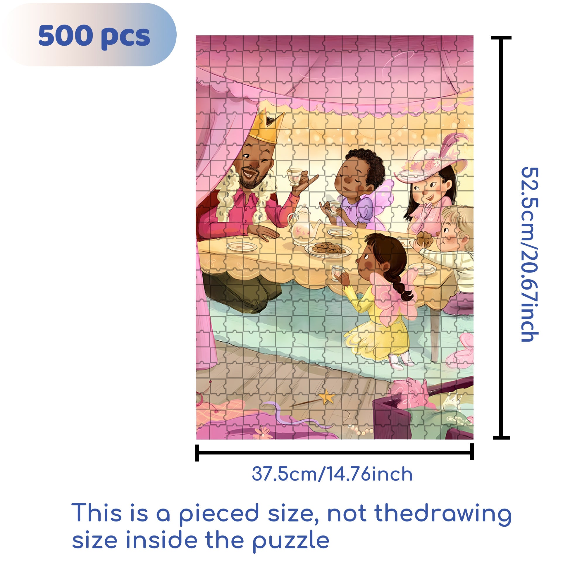Tea Party 500pcs/1000pcs Jigsaw Puzzle, Scratch-Resistant, Interactive Family Game & Brain-Boosting DIY Decor, Perfect for Halloween, Christmas & New Year Gifts, Family Puzzle Game