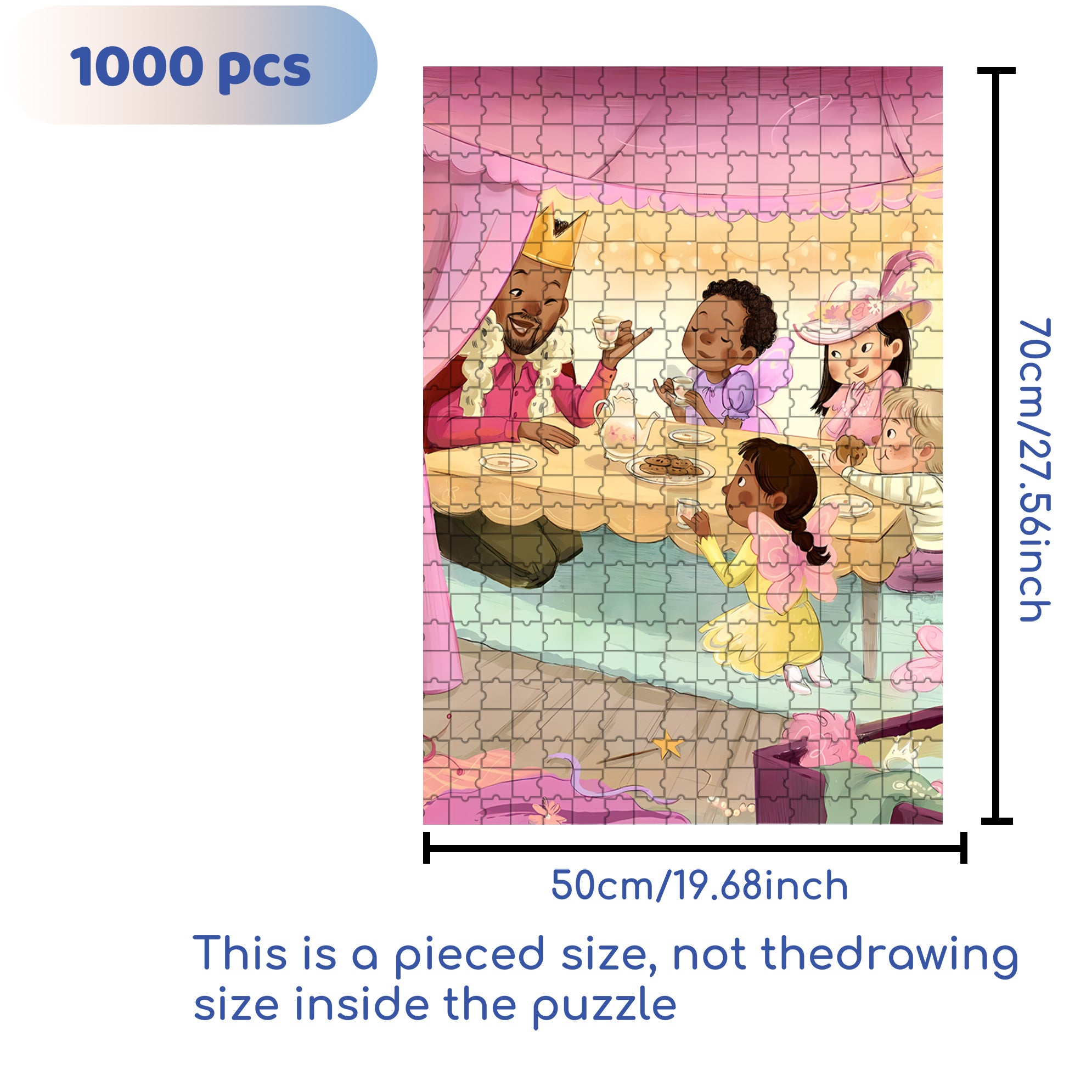 Tea Party 500pcs/1000pcs Jigsaw Puzzle, Scratch-Resistant, Interactive Family Game & Brain-Boosting DIY Decor, Perfect for Halloween, Christmas & New Year Gifts, Family Puzzle Game