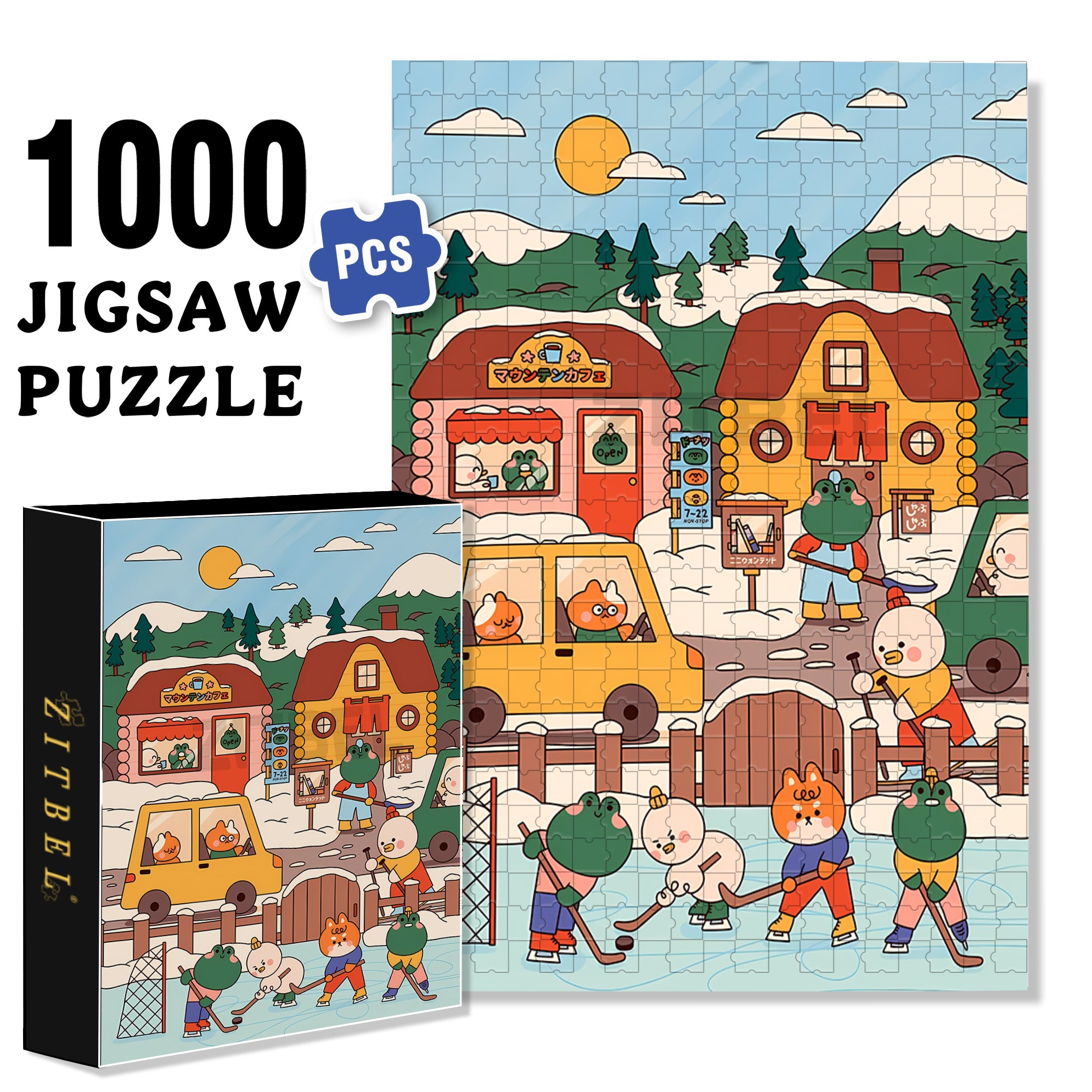 Under Mount Fuji 500pcs/1000pcs Jigsaw Puzzle, Scratch-Resistant, Interactive Family Game & Brain-Boosting DIY Decor, Perfect for Halloween, Christmas & New Year Gifts, Family Puzzle Game