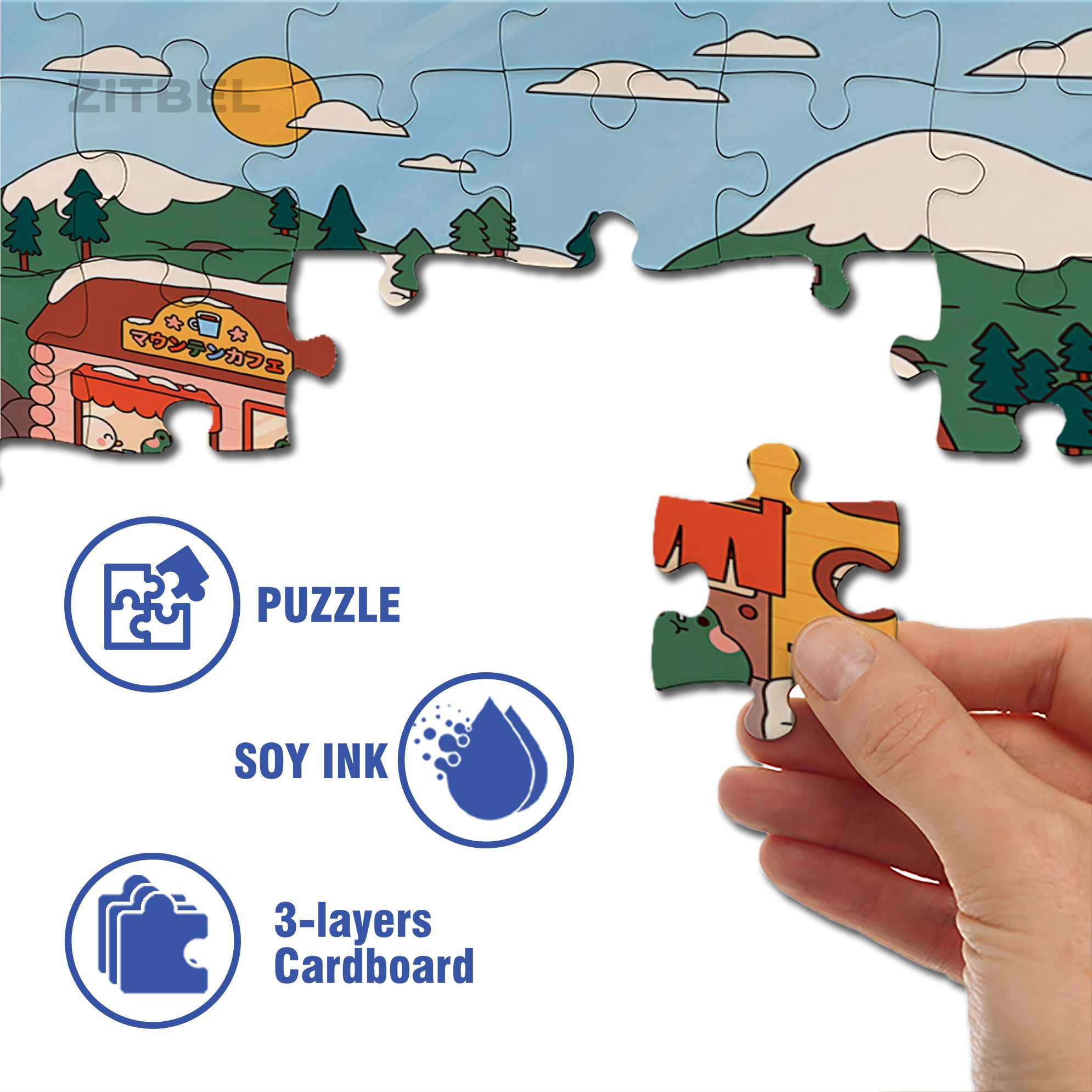 Under Mount Fuji 500pcs/1000pcs Jigsaw Puzzle, Scratch-Resistant, Interactive Family Game & Brain-Boosting DIY Decor, Perfect for Halloween, Christmas & New Year Gifts, Family Puzzle Game