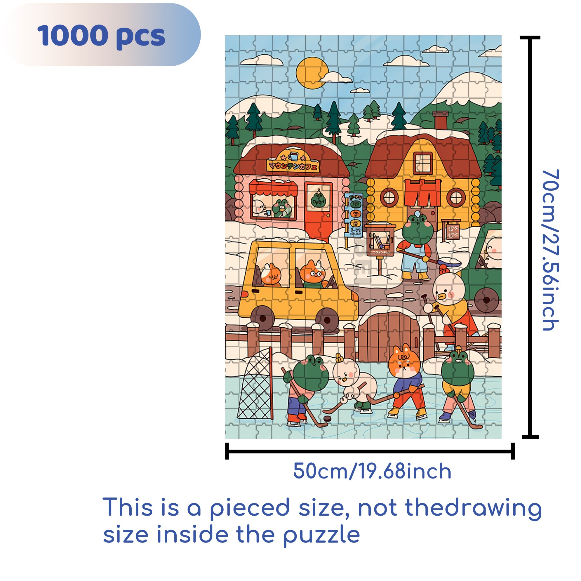 Under Mount Fuji 500pcs/1000pcs Jigsaw Puzzle, Scratch-Resistant, Interactive Family Game & Brain-Boosting DIY Decor, Perfect for Halloween, Christmas & New Year Gifts, Family Puzzle Game