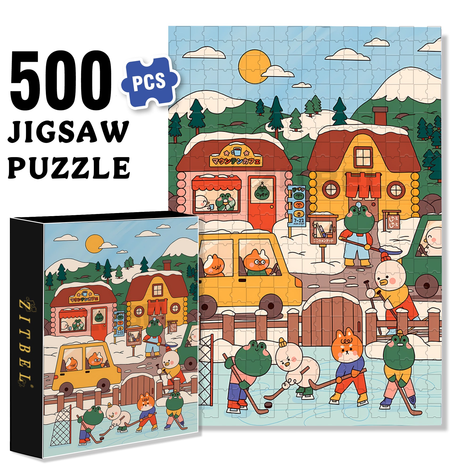 Under Mount Fuji 500pcs/1000pcs Jigsaw Puzzle, Scratch-Resistant, Interactive Family Game & Brain-Boosting DIY Decor, Perfect for Halloween, Christmas & New Year Gifts, Family Puzzle Game