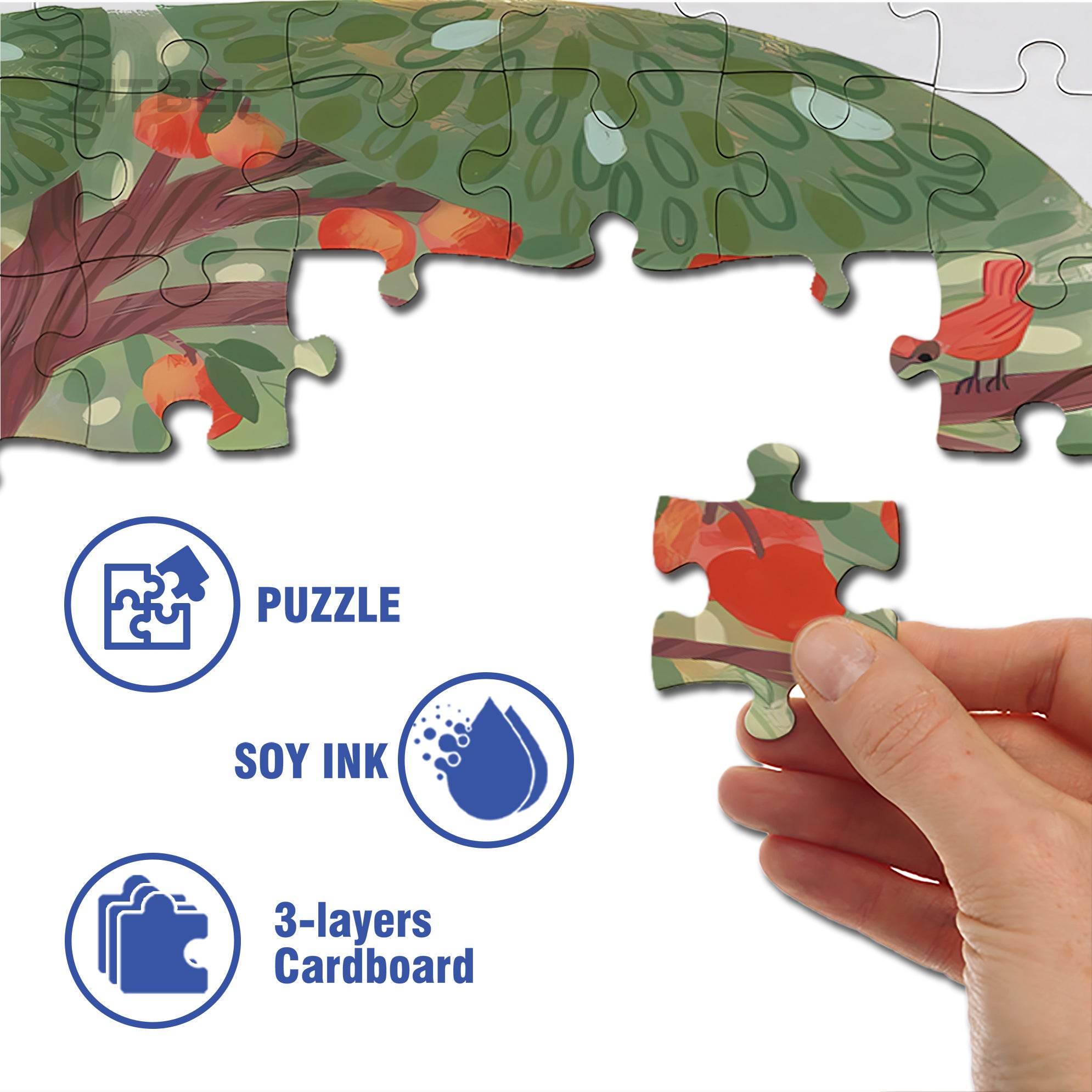 Under The Apple Tree 500pcs/1000pcs Jigsaw Puzzle, Scratch-Resistant, Interactive Family Game & Brain-Boosting DIY Decor, Perfect for Halloween, Christmas & New Year Gifts, Family Puzzle Game