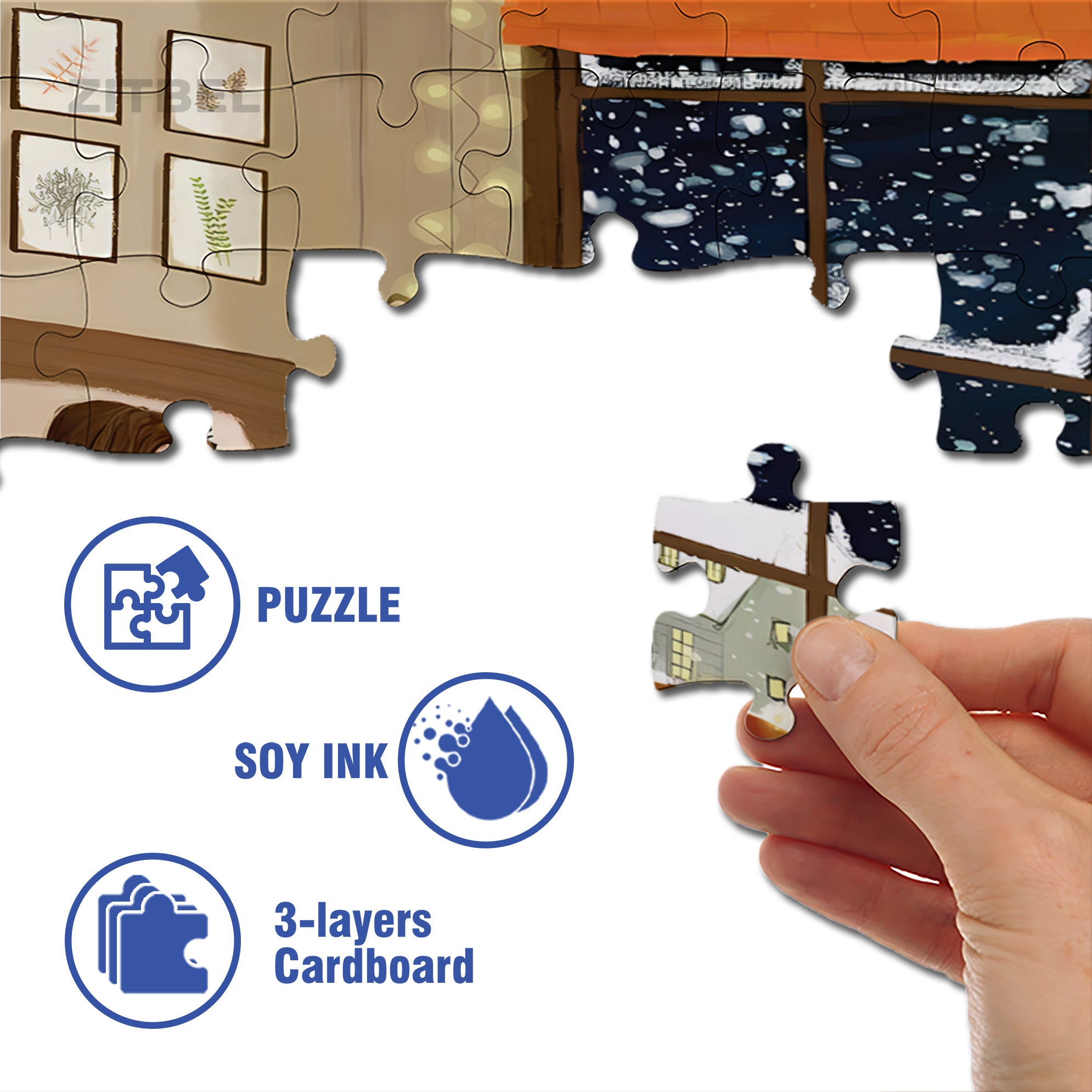 Under The Sheet 500pcs/1000pcs Jigsaw Puzzle, Scratch-Resistant, Interactive Family Game & Brain-Boosting DIY Decor, Perfect for Halloween, Christmas & New Year Gifts, Family Puzzle Game