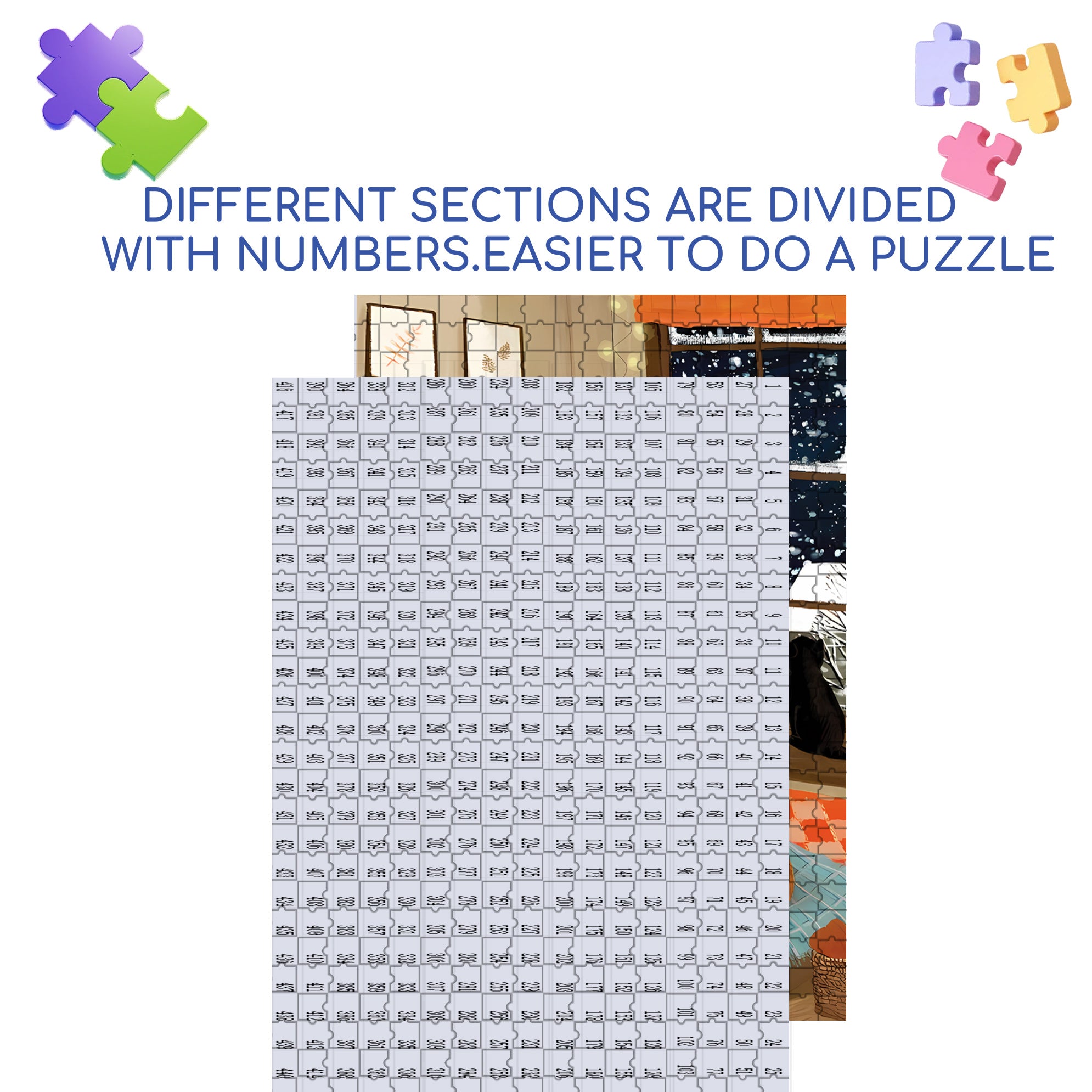 Under The Sheet 500pcs/1000pcs Jigsaw Puzzle, Scratch-Resistant, Interactive Family Game & Brain-Boosting DIY Decor, Perfect for Halloween, Christmas & New Year Gifts, Family Puzzle Game