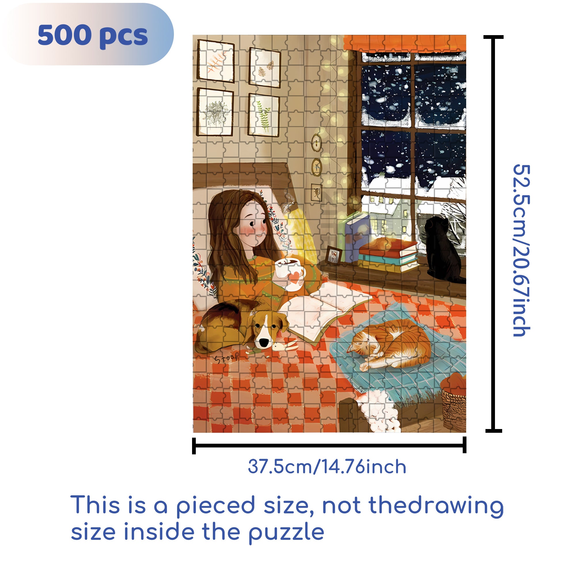 Under The Sheet 500pcs/1000pcs Jigsaw Puzzle, Scratch-Resistant, Interactive Family Game & Brain-Boosting DIY Decor, Perfect for Halloween, Christmas & New Year Gifts, Family Puzzle Game