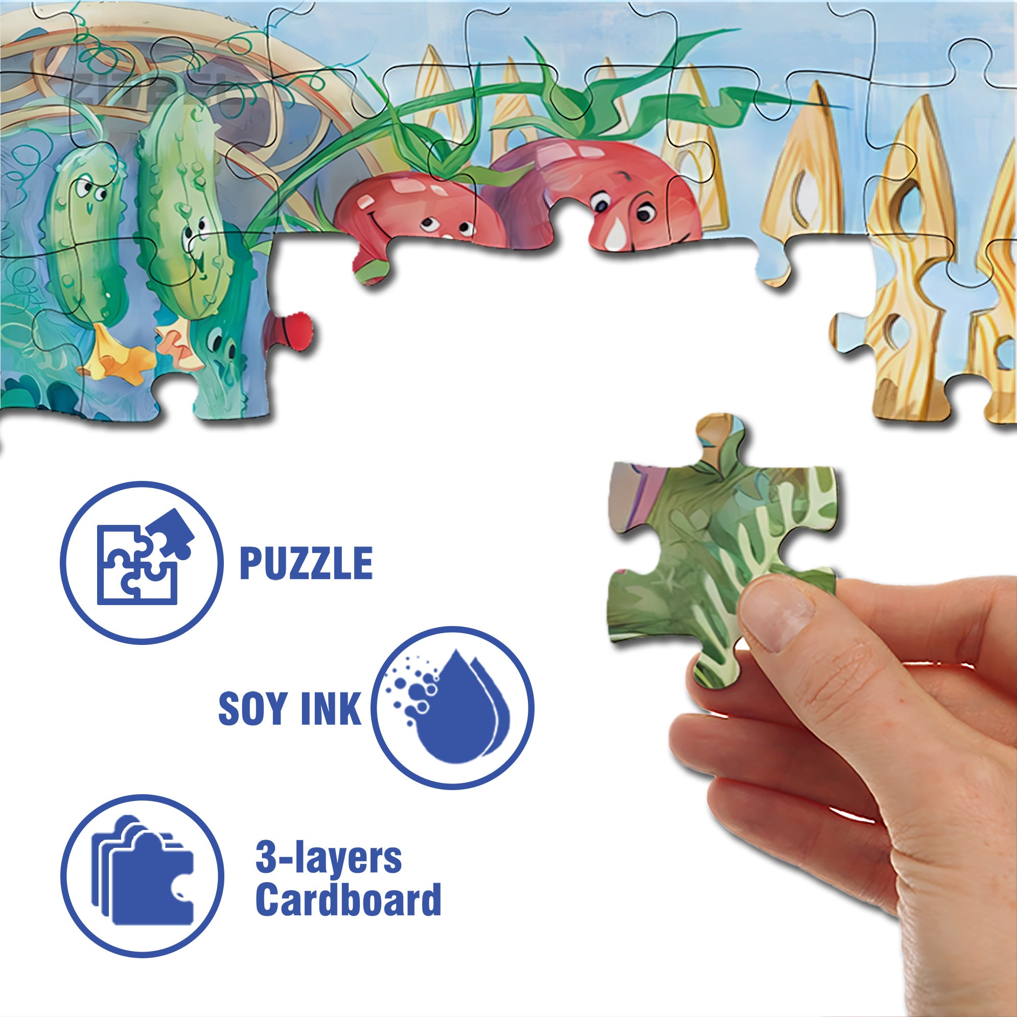 Vegetable Spirit 500pcs/1000pcs Jigsaw Puzzle, Scratch-Resistant, Interactive Family Game & Brain-Boosting DIY Decor, Perfect for Halloween, Christmas & New Year Gifts, Family Puzzle Game