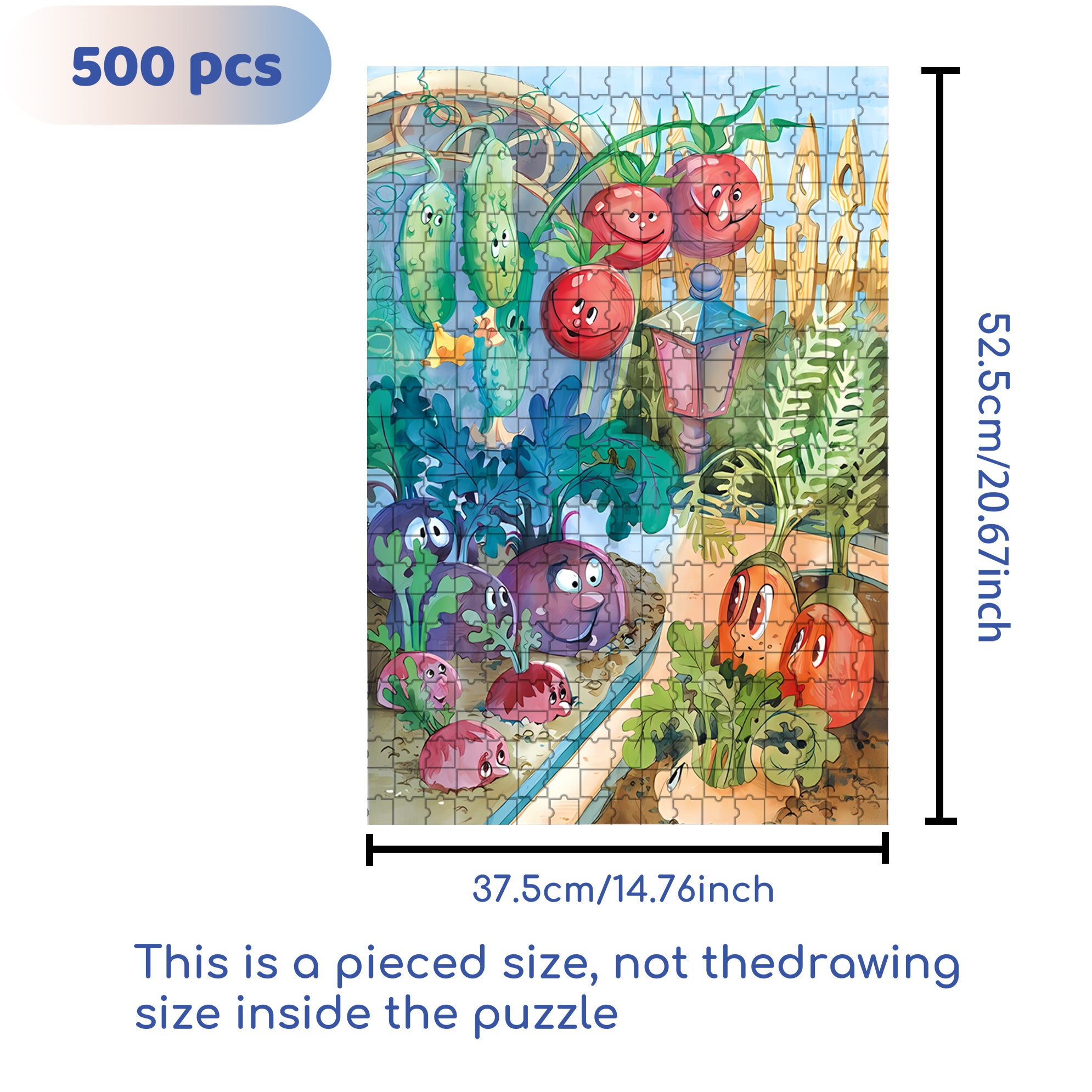 Vegetable Spirit 500pcs/1000pcs Jigsaw Puzzle, Scratch-Resistant, Interactive Family Game & Brain-Boosting DIY Decor, Perfect for Halloween, Christmas & New Year Gifts, Family Puzzle Game
