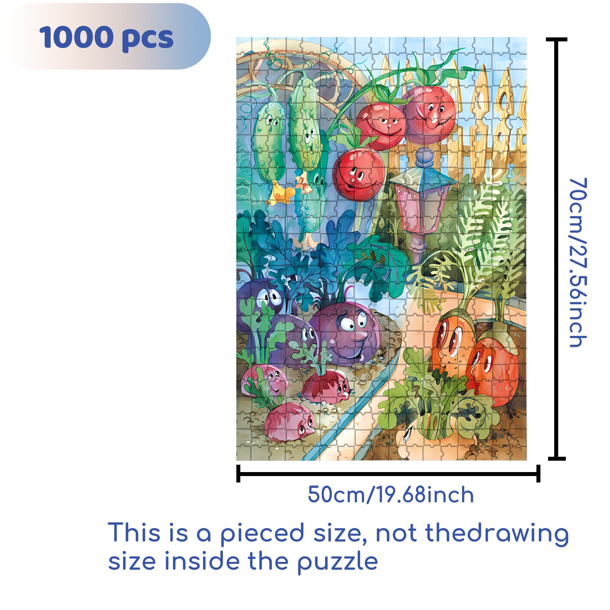 Vegetable Spirit 500pcs/1000pcs Jigsaw Puzzle, Scratch-Resistant, Interactive Family Game & Brain-Boosting DIY Decor, Perfect for Halloween, Christmas & New Year Gifts, Family Puzzle Game