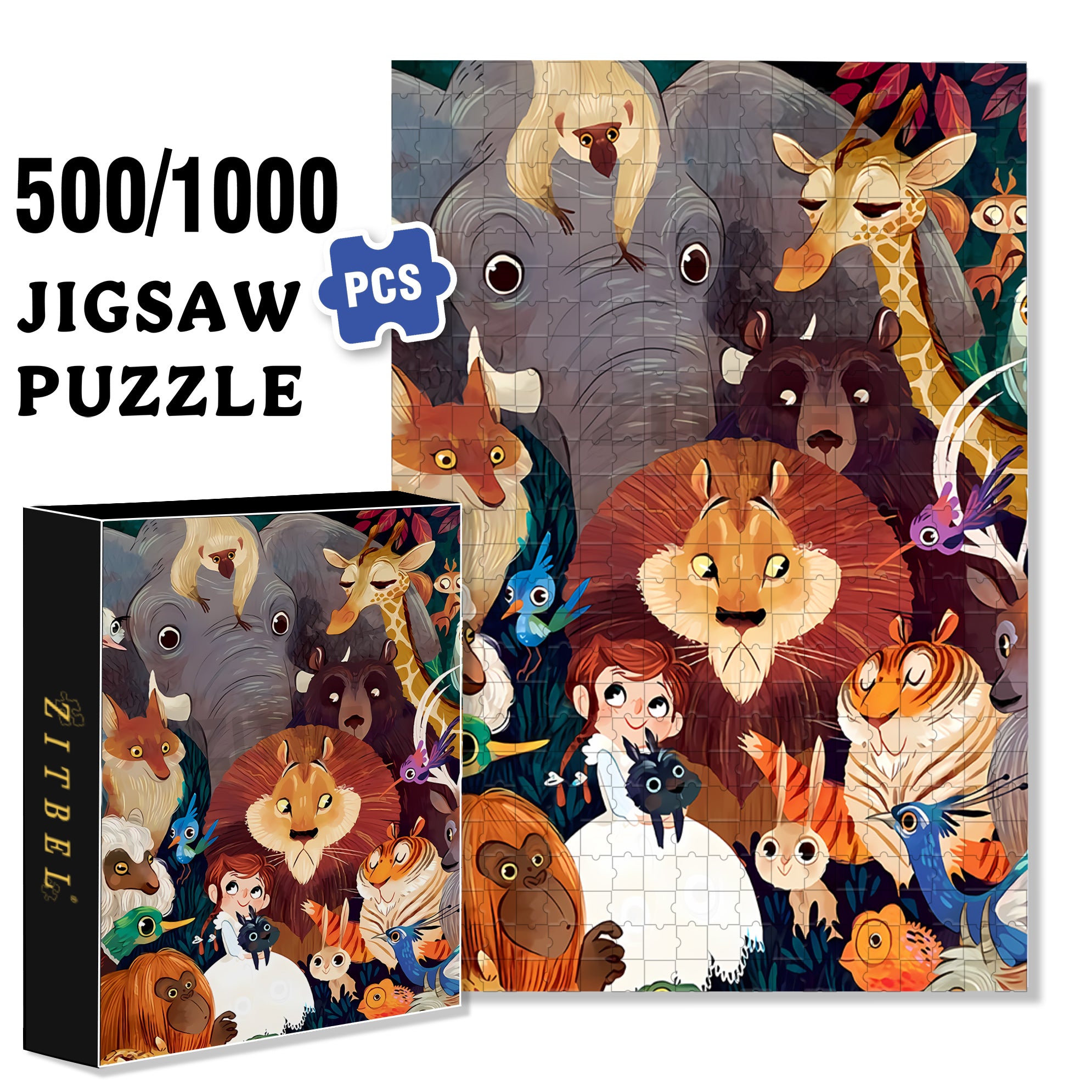 Wizard 500pcs/1000pcs Jigsaw Puzzle, Scratch-Resistant, Interactive Family Game & Brain-Boosting DIY Decor, Perfect for Halloween, Christmas & New Year Gifts, Family Puzzle Game
