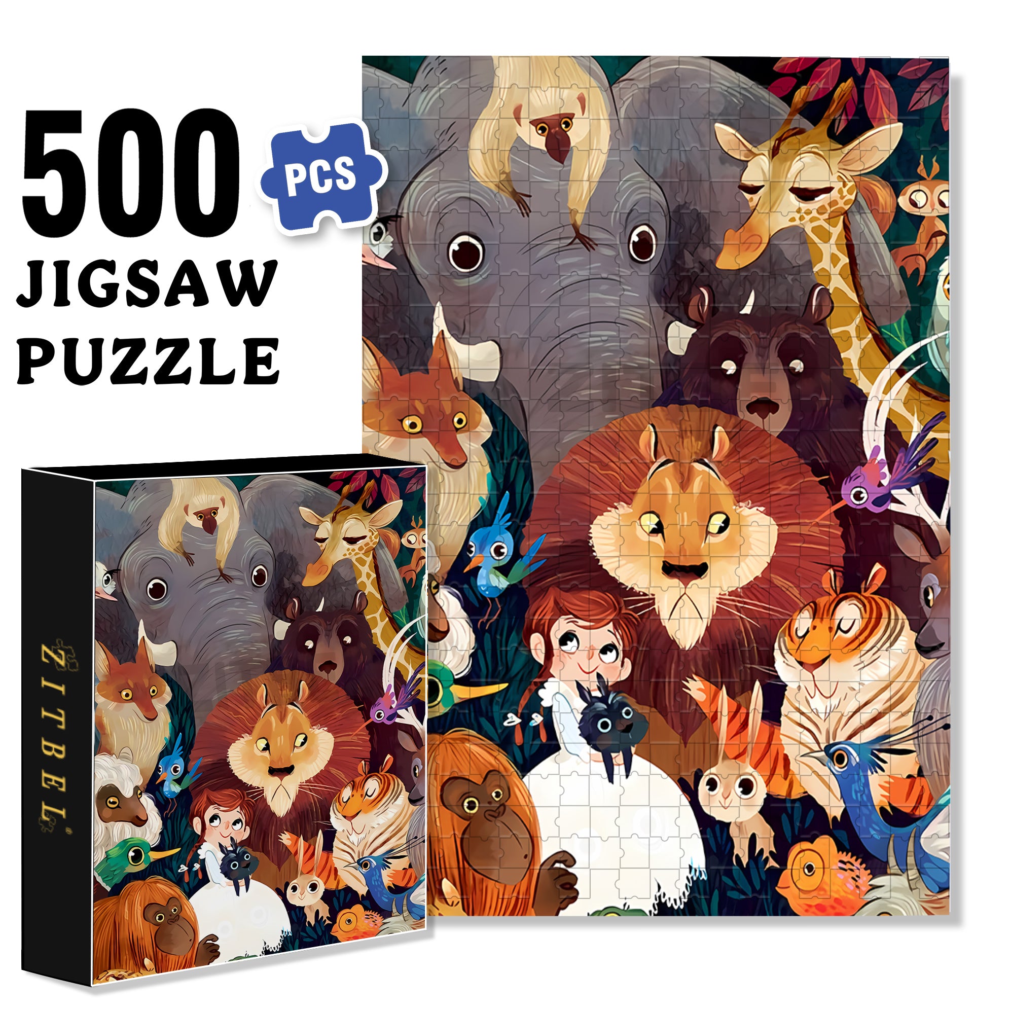 Wizard 500pcs/1000pcs Jigsaw Puzzle, Scratch-Resistant, Interactive Family Game & Brain-Boosting DIY Decor, Perfect for Halloween, Christmas & New Year Gifts, Family Puzzle Game