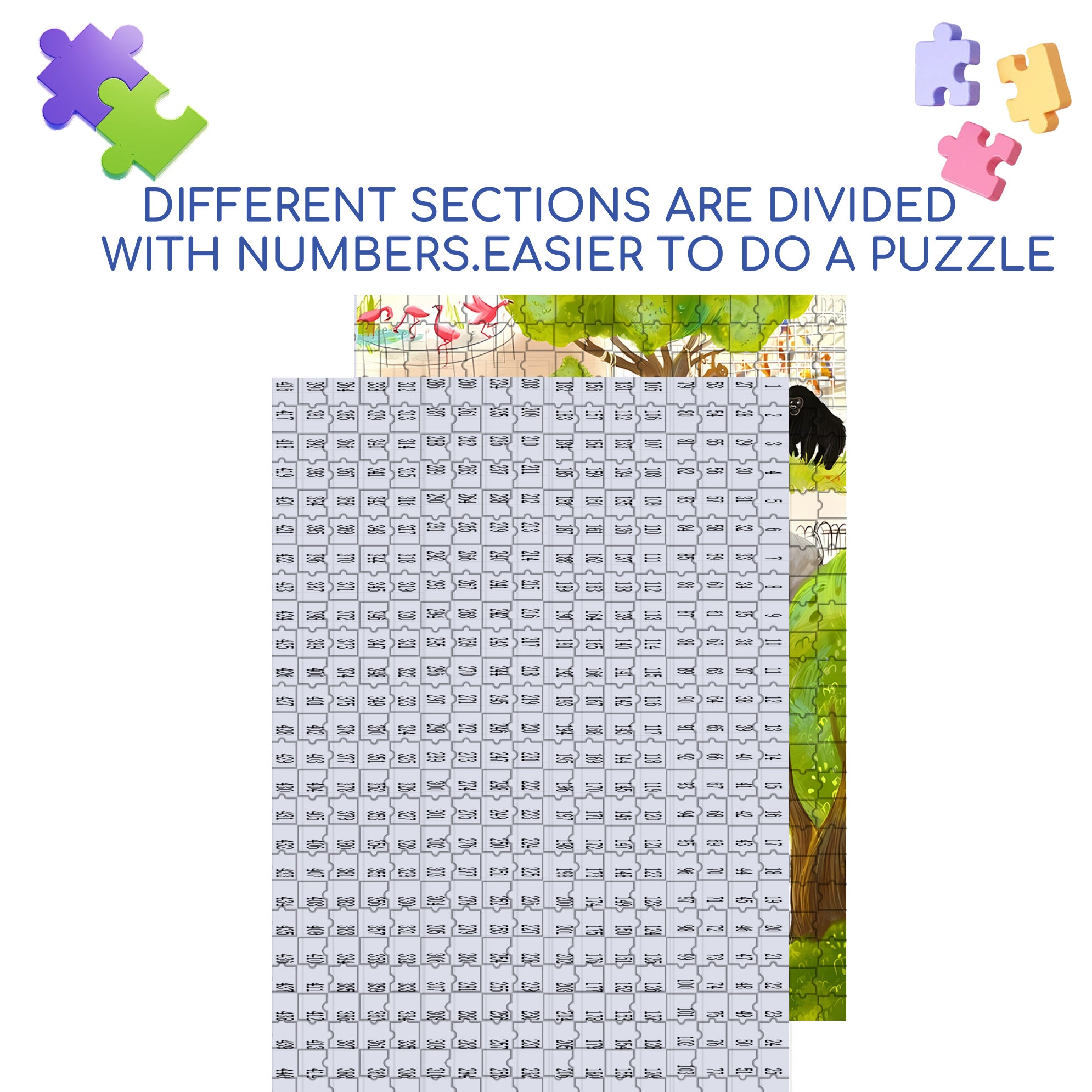 Zoo 500pcs/1000pcs Jigsaw Puzzle, Scratch-Resistant, Interactive Family Game & Brain-Boosting DIY Decor, Perfect for Halloween, Christmas & New Year Gifts, Family Puzzle Game