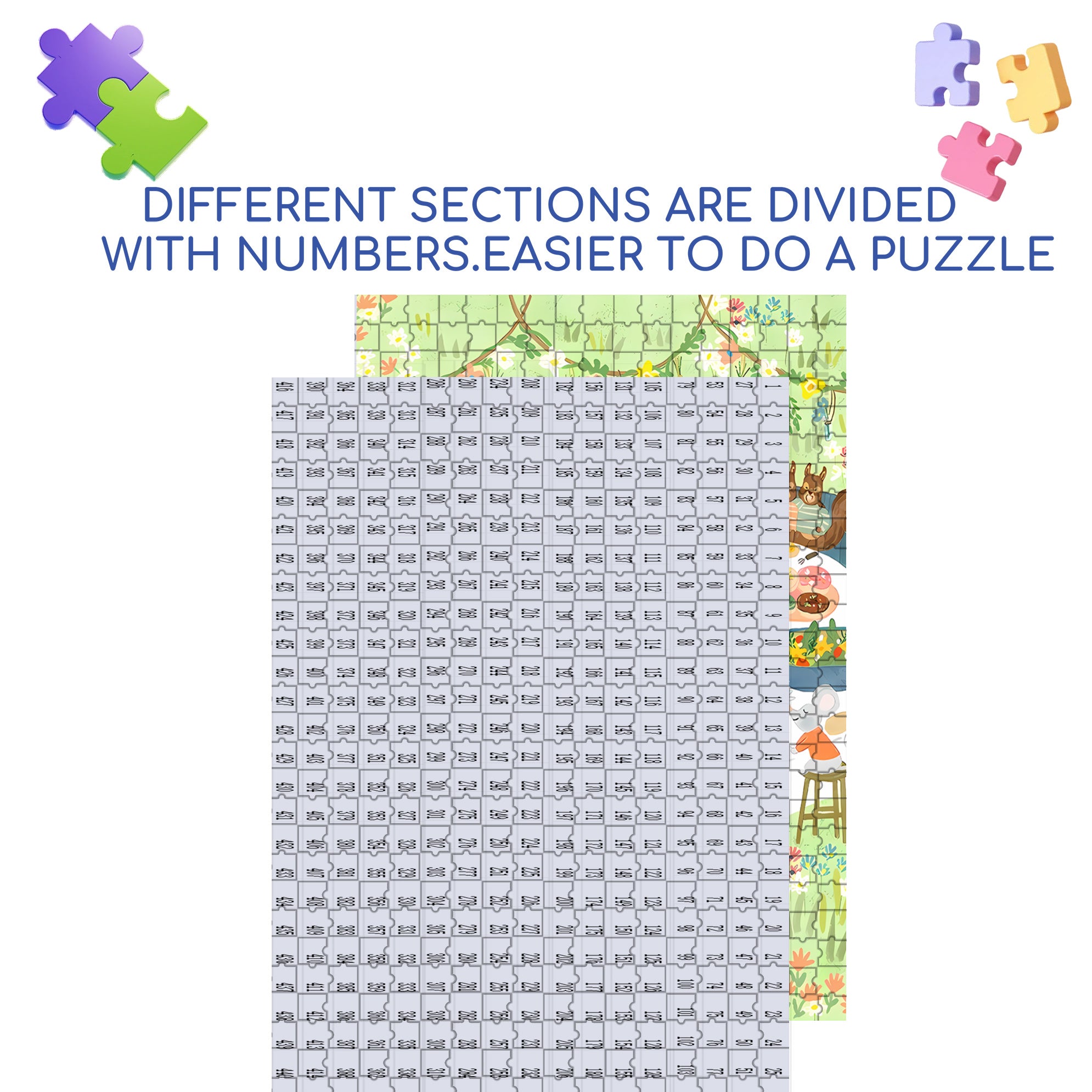 Accordion 500pcs/1000pcs Jigsaw Puzzle, Scratch-Resistant, Interactive Family Game & Brain-Boosting DIY Decor, Perfect for Halloween, Christmas & New Year Gifts, Family Puzzle Game