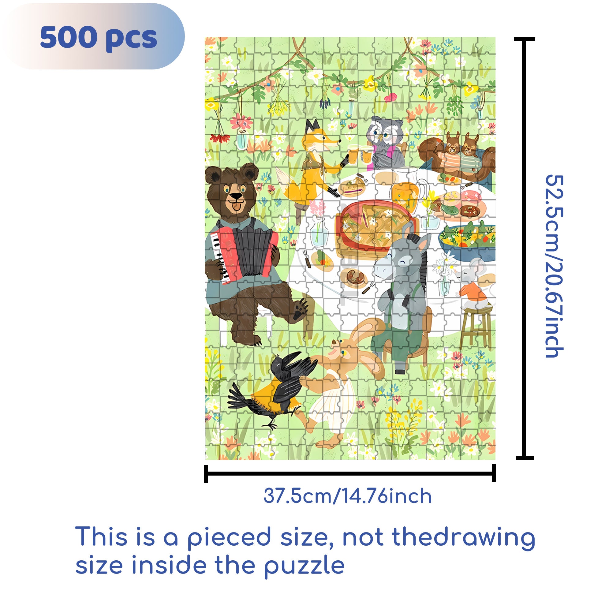 Accordion 500pcs/1000pcs Jigsaw Puzzle, Scratch-Resistant, Interactive Family Game & Brain-Boosting DIY Decor, Perfect for Halloween, Christmas & New Year Gifts, Family Puzzle Game