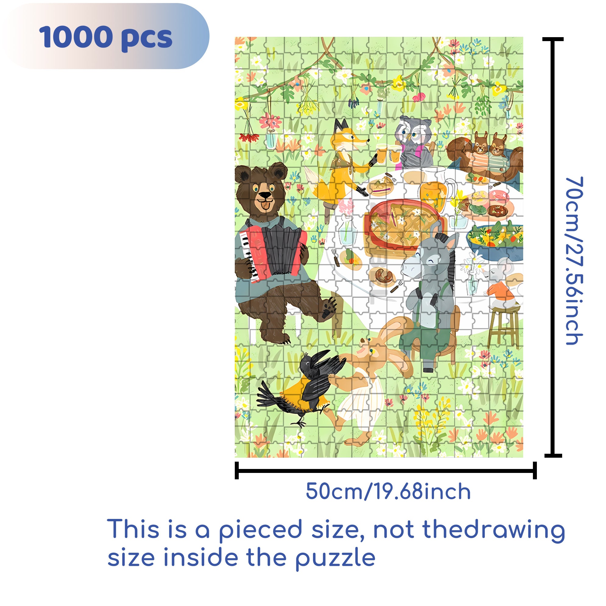 Accordion 500pcs/1000pcs Jigsaw Puzzle, Scratch-Resistant, Interactive Family Game & Brain-Boosting DIY Decor, Perfect for Halloween, Christmas & New Year Gifts, Family Puzzle Game